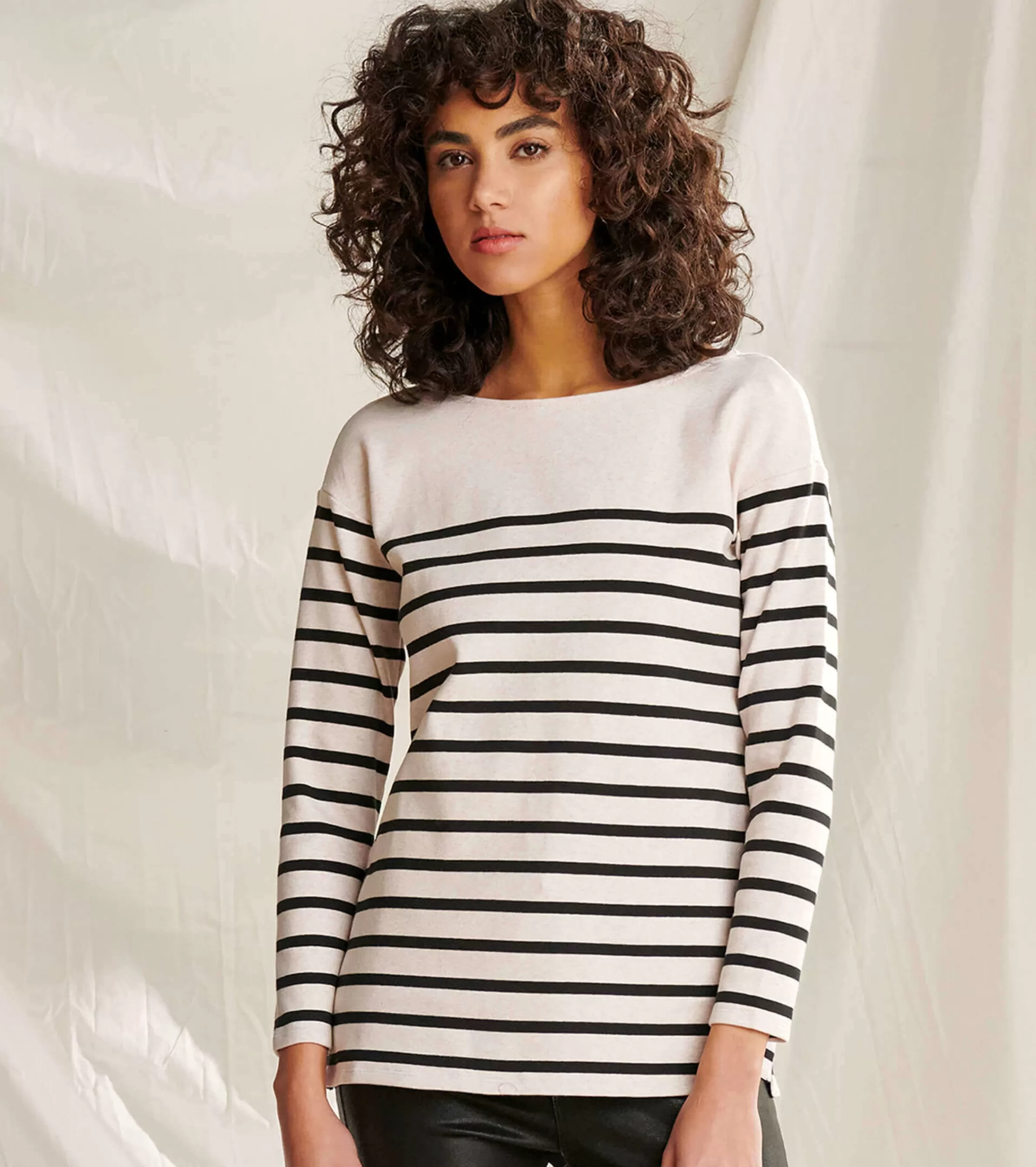 Women Hatley Tops*Ali Breton Top - Cream Melange Stripes