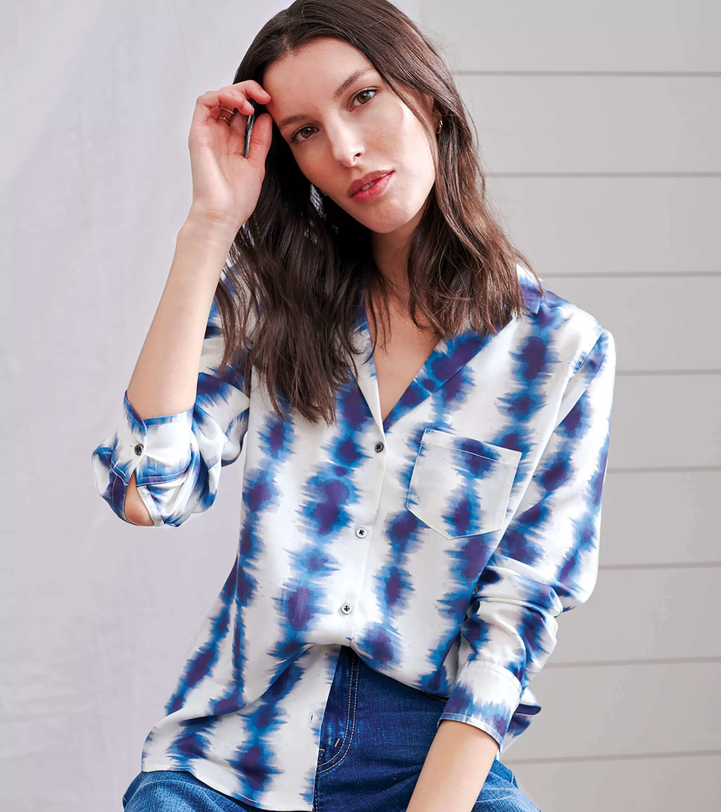 Women Hatley Tops*Ariane Shirt - Linear Waves