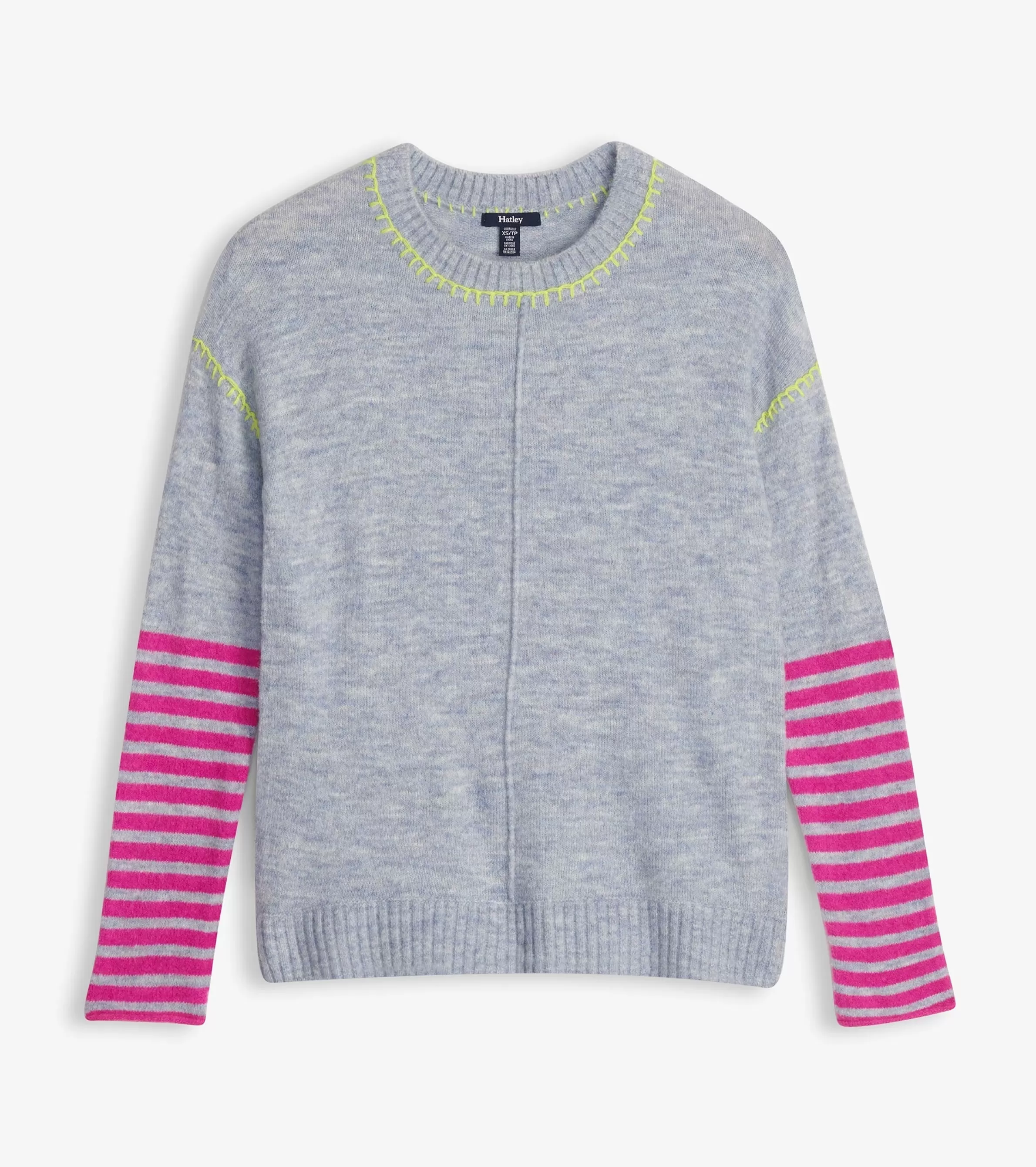 Women Hatley Sweaters*Avery Sweater - Hot Pink Stripes