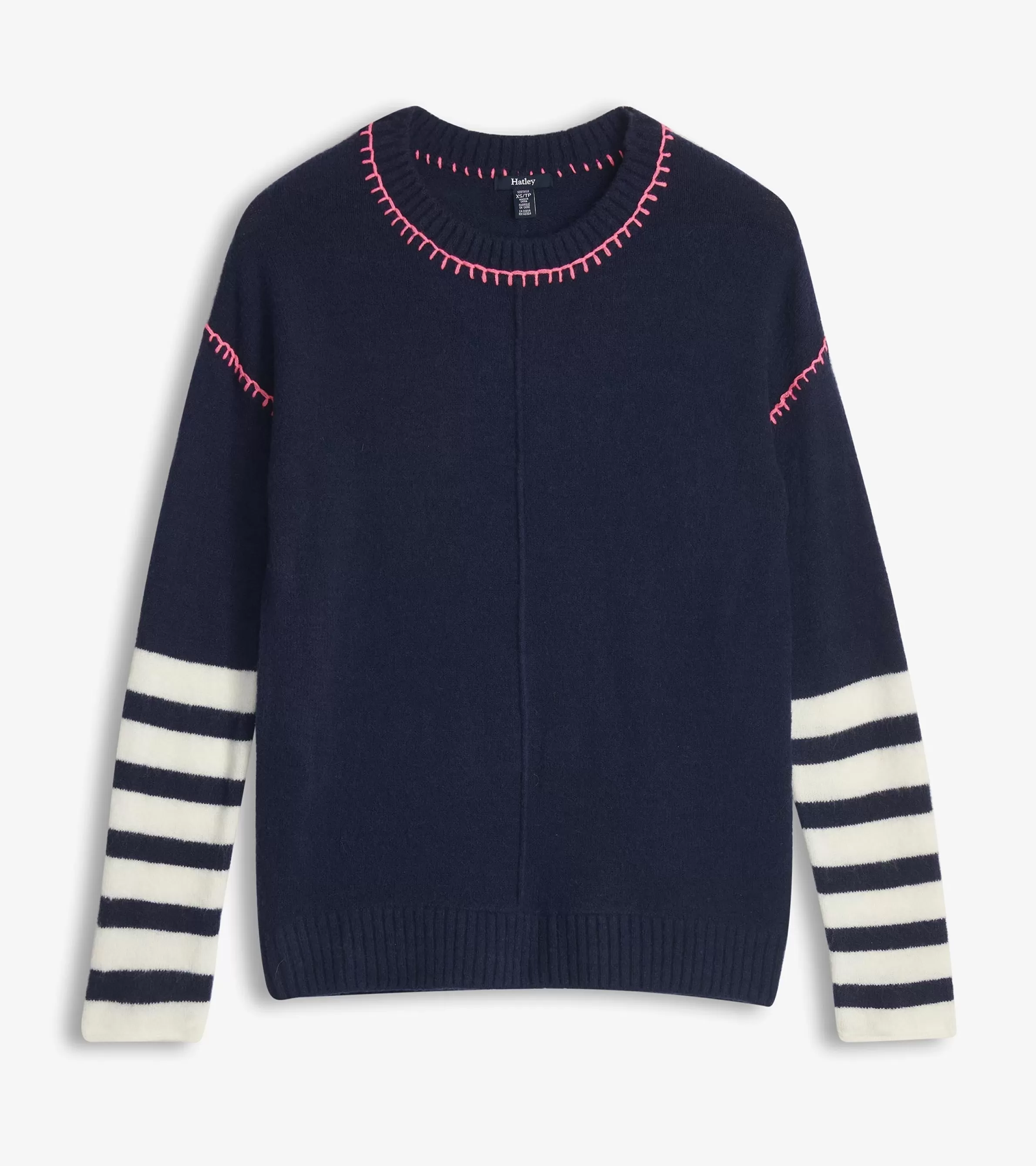 Women Hatley Sweaters*Avery Sweater - Navy Stripes