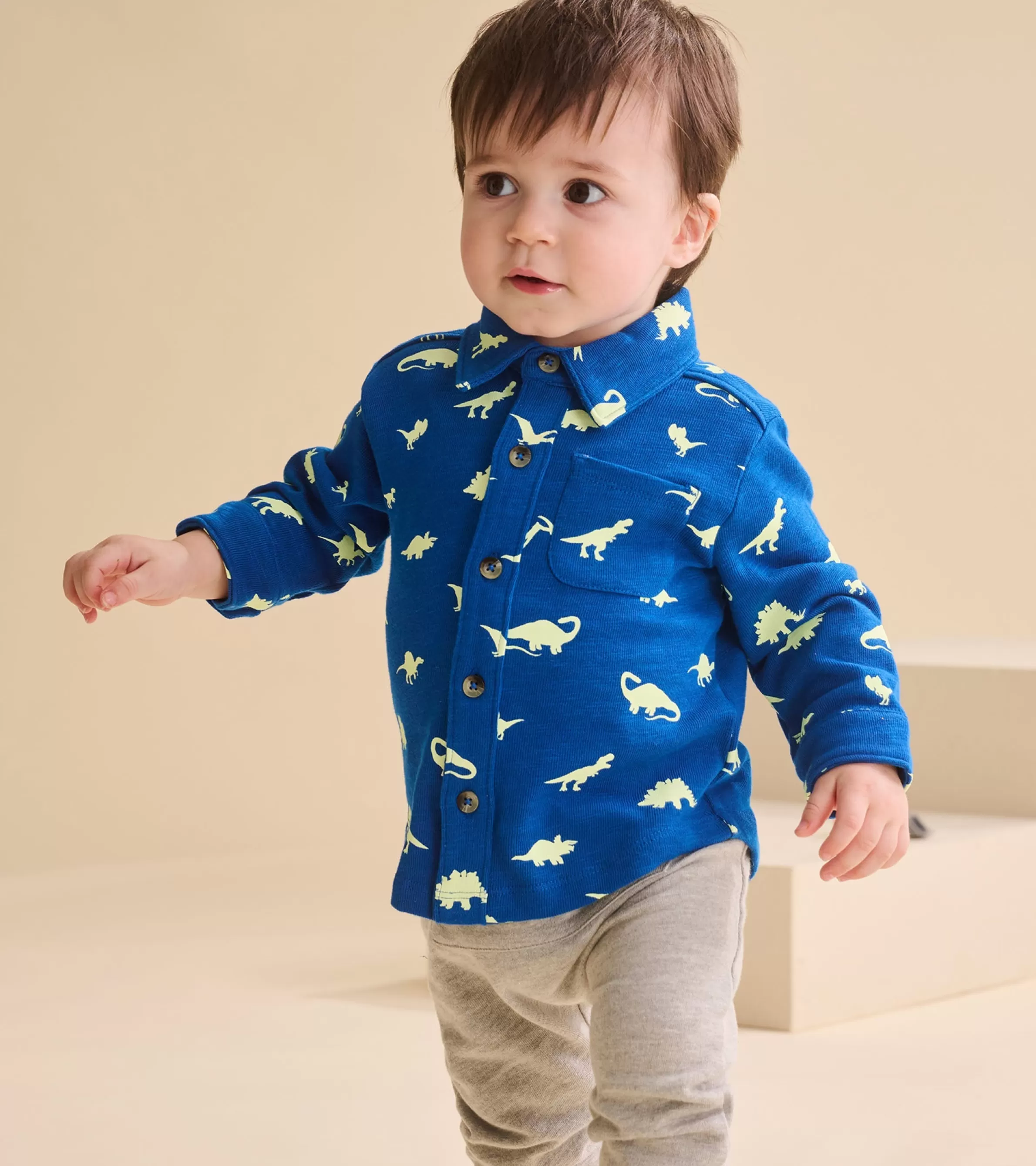 Hatley Tops*Baby & Toddler Boys Mini Dinos Button Down Shirt