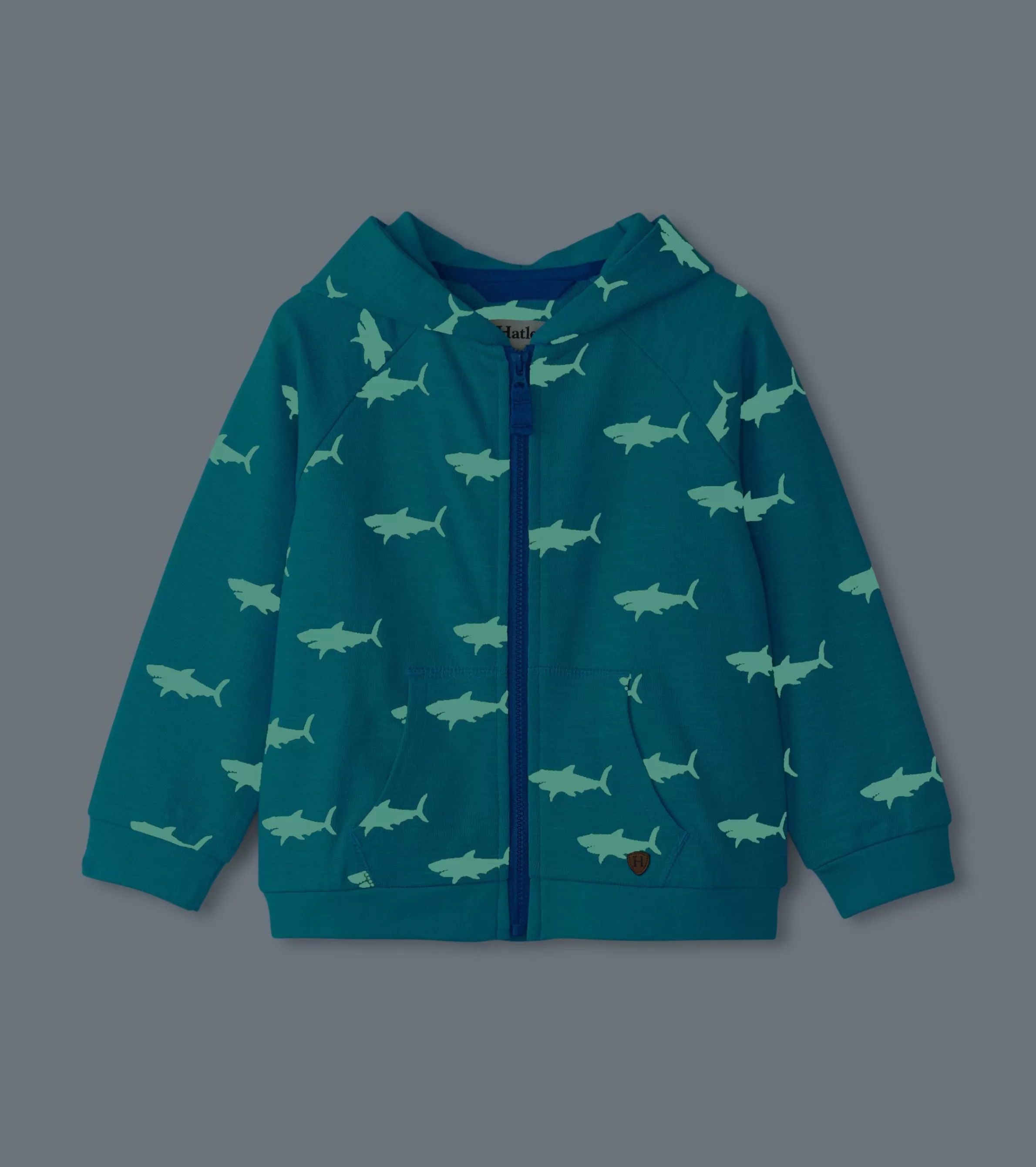 Hatley Sweaters*Baby & Toddler Boys Shark Silhouette Glow Zip-Up Hoodie