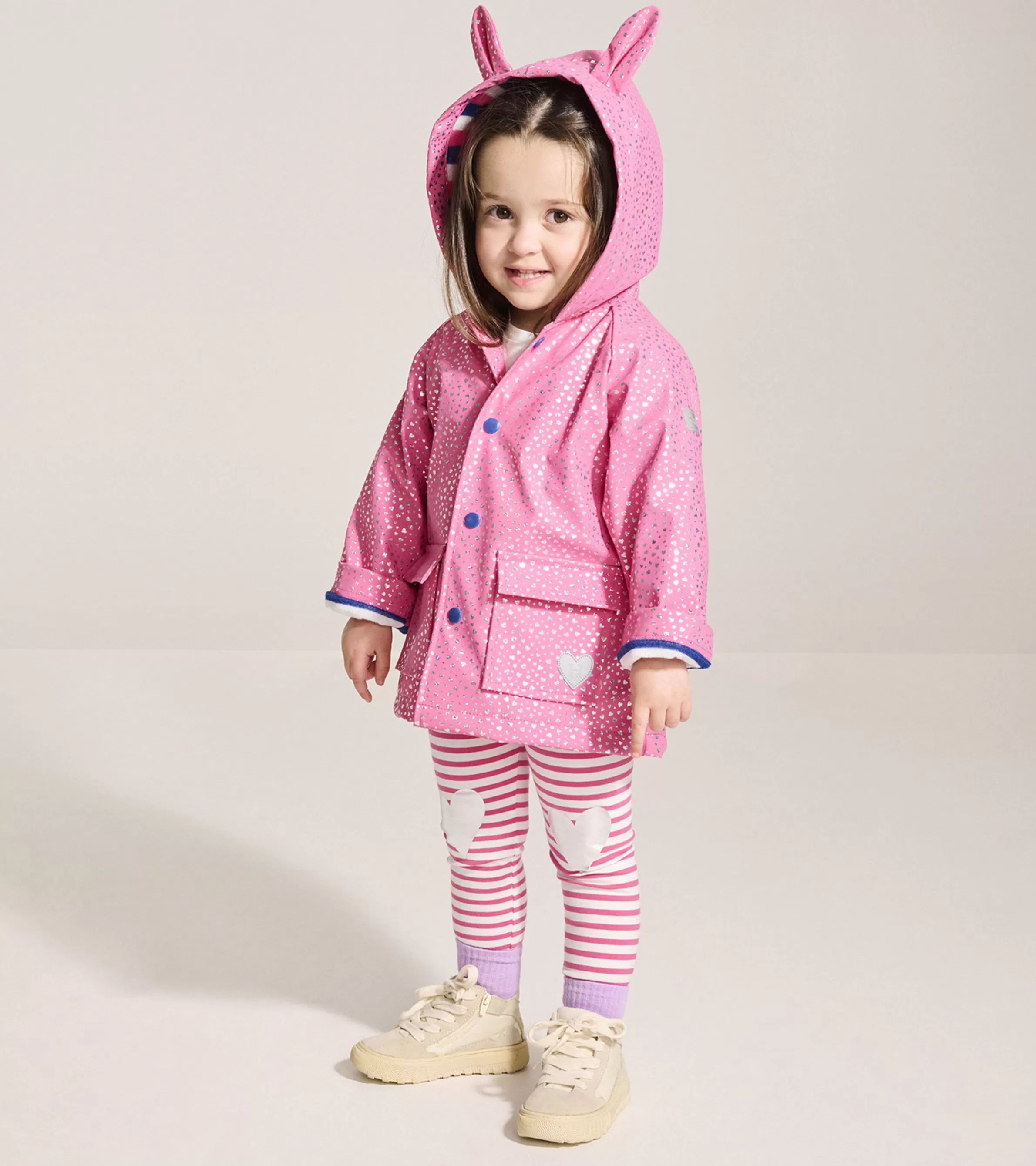 Hatley Rainwear | Rainwear*Baby & Toddler Girls Glitter Hearts Button-Up Rain Jacket