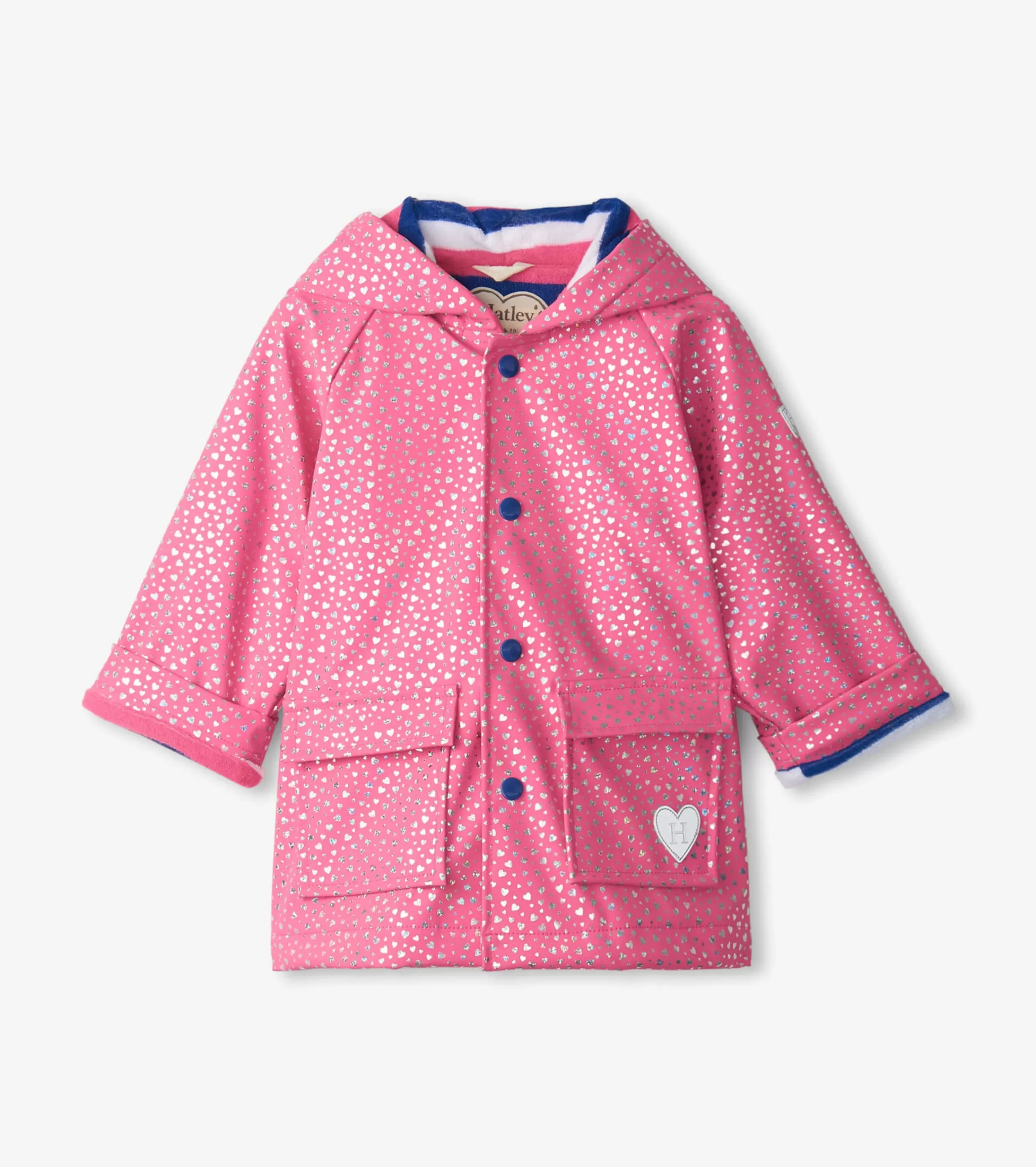 Hatley Rainwear | Rainwear*Baby & Toddler Girls Glitter Hearts Button-Up Rain Jacket