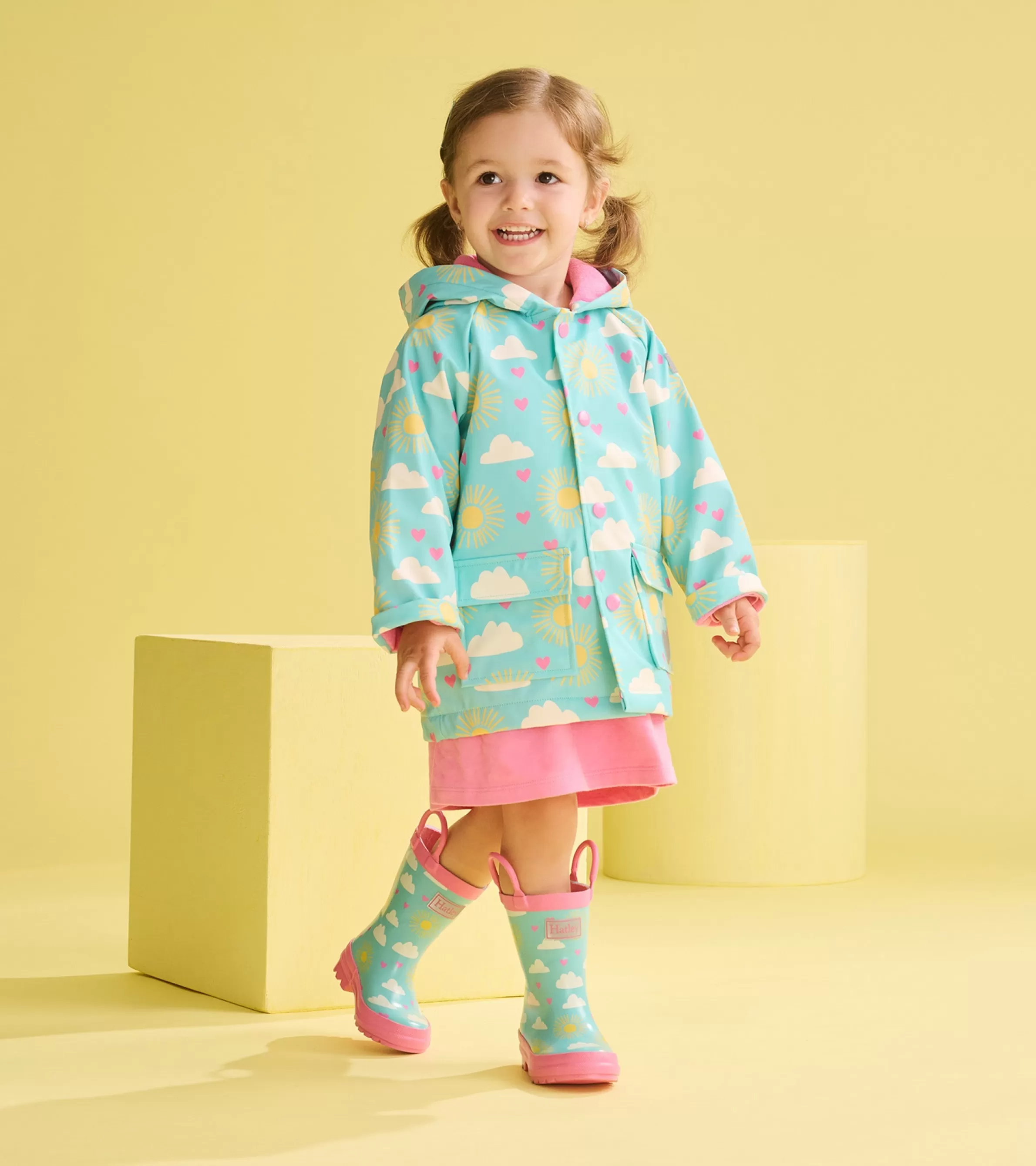 Hatley Rainwear | Rainwear*Baby & Toddler Girls Happy Skies Button-Up Rain Jacket