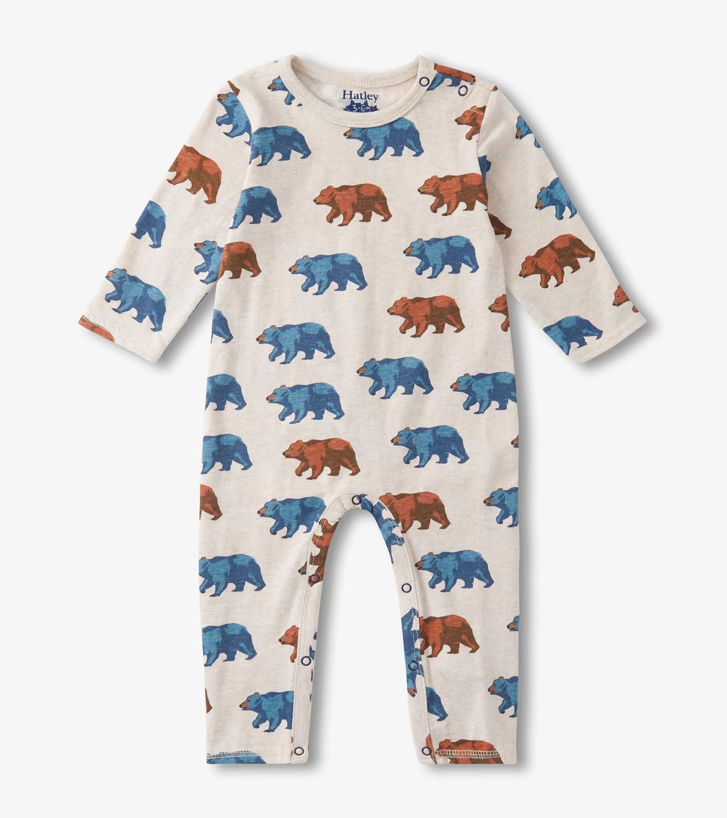 Hatley Rompers*Baby Boys Bluestone Bears Long Sleeve Romper