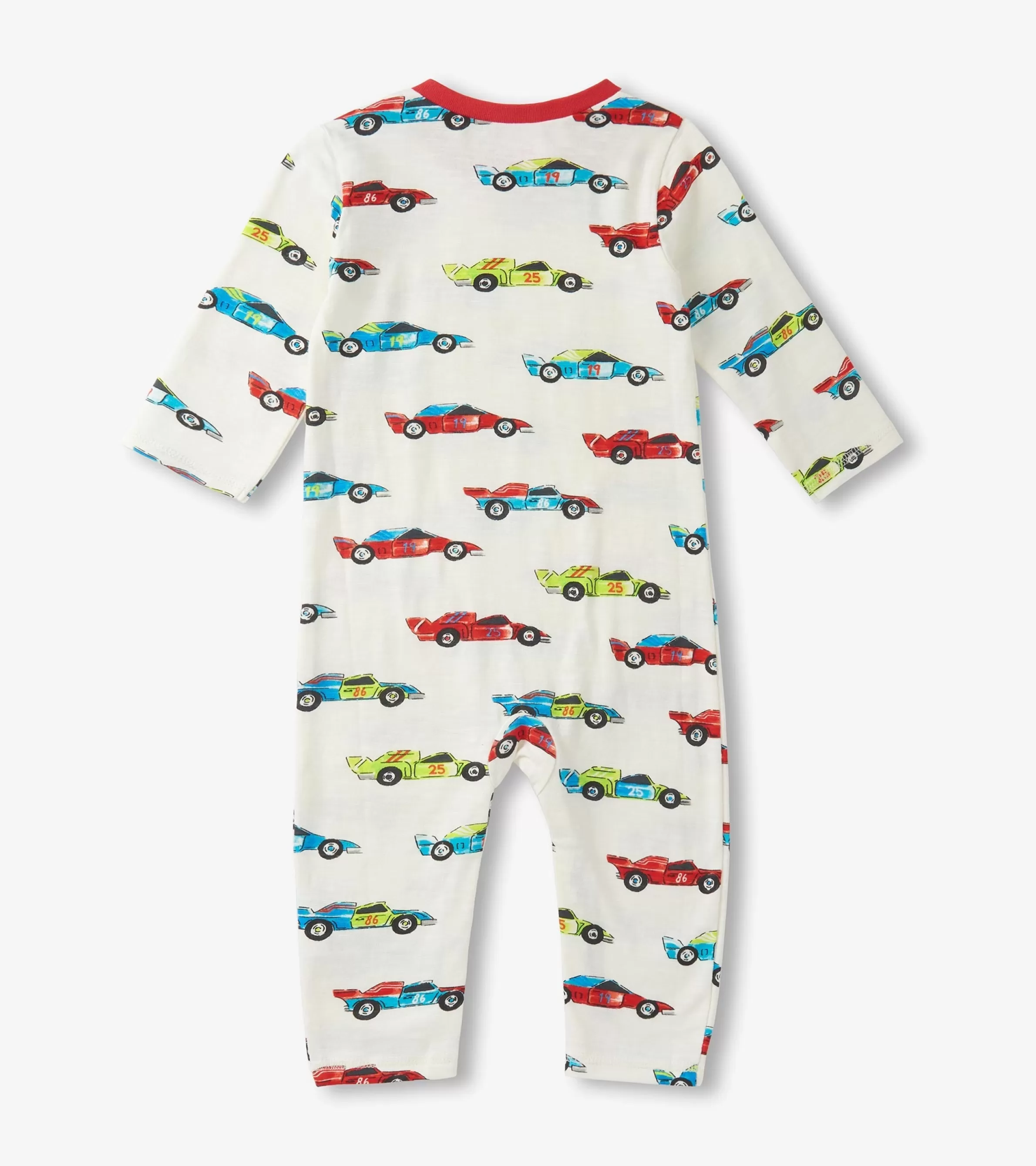 Hatley Rompers*Baby Boys Water Colour Racecars Long Sleeve Romper