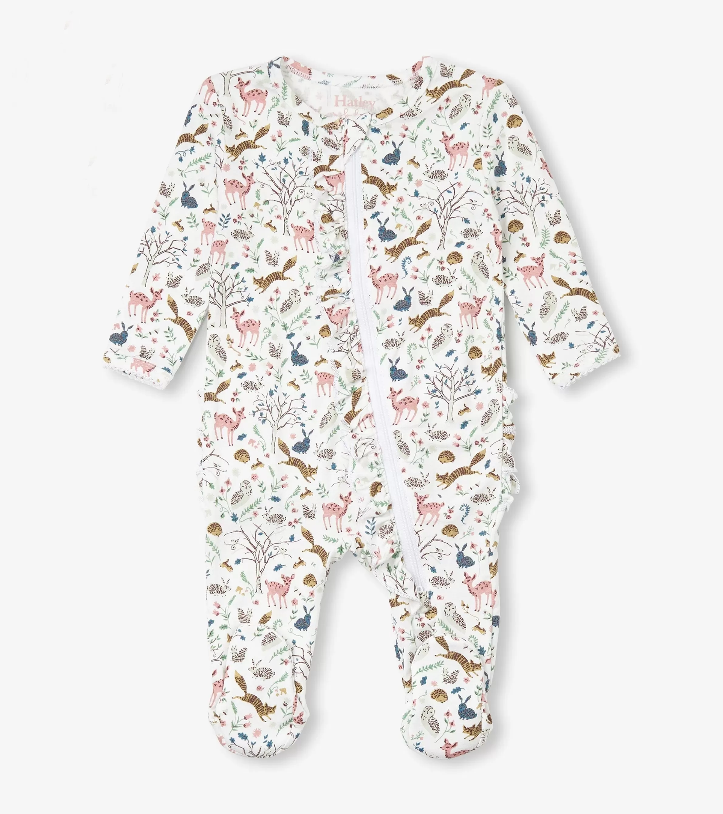 Hatley Sleepwear | Sleepwear*Baby Girls Happy Forest Ruffle Bum Bamboo Sleeper