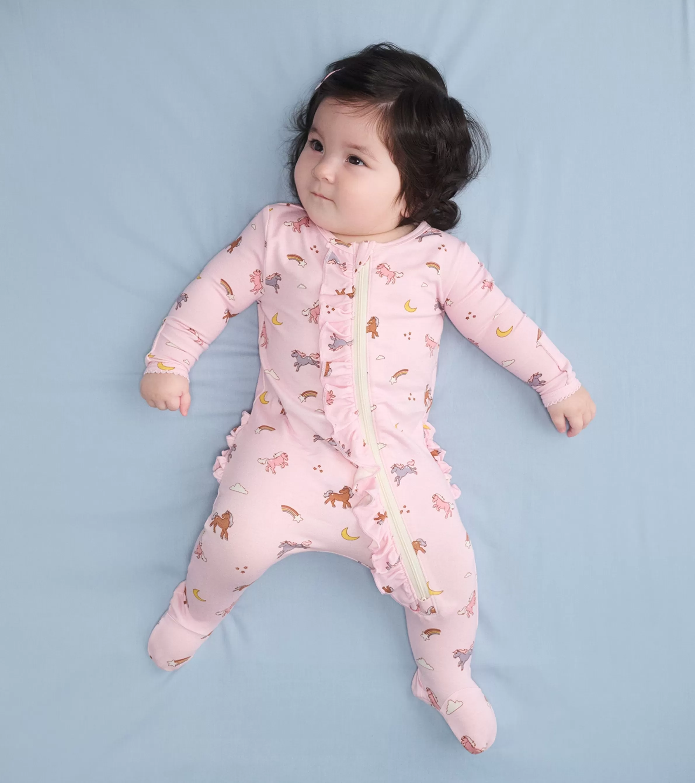 Hatley Sleepwear | Sleepwear*Baby Girls Whimsical Ponies Ruffle Bum Bamboo Sleeper