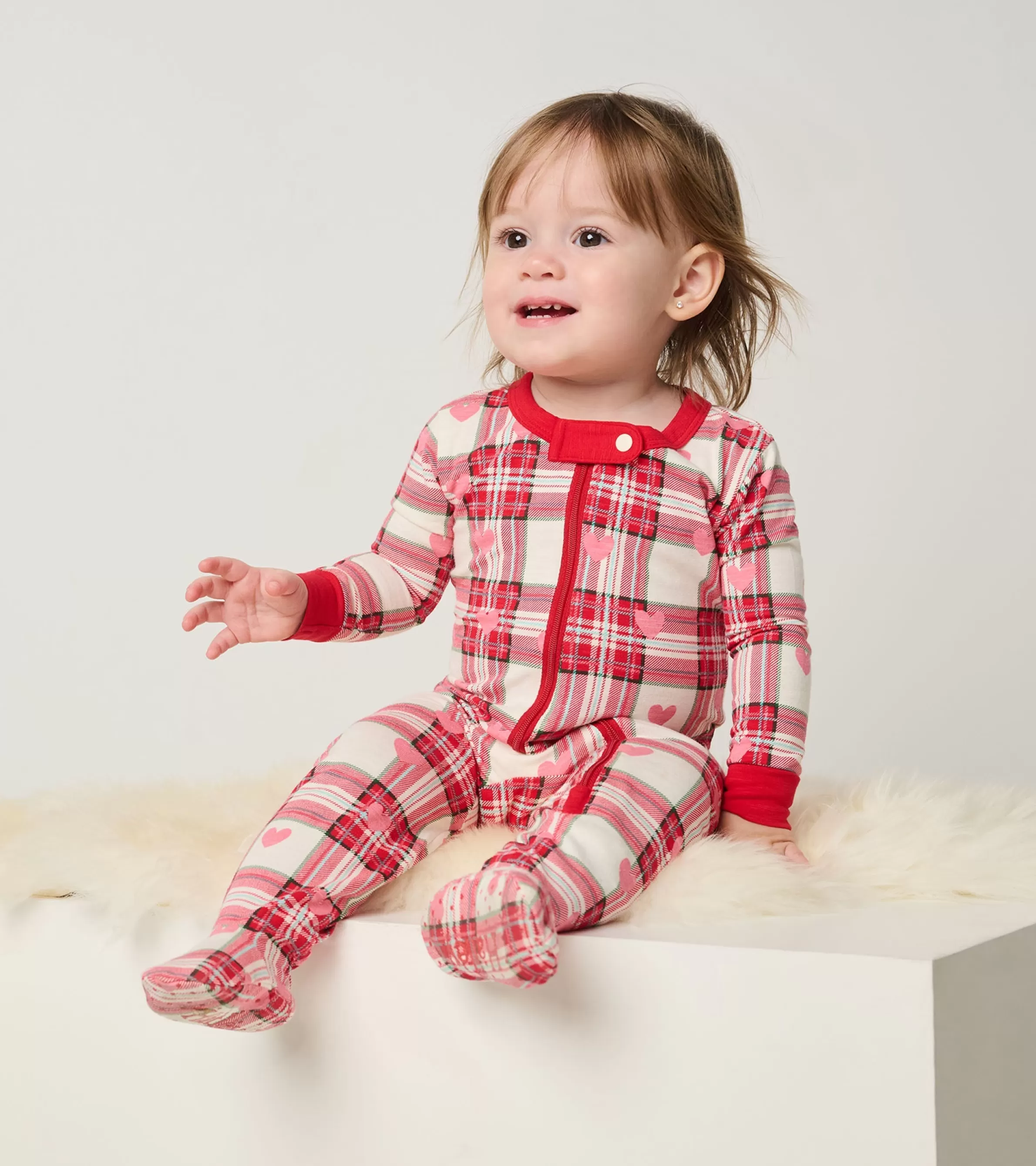 Hatley Sleepwear | Sleepwear*Baby Plaid Hearts Cotton Footed Sleeper