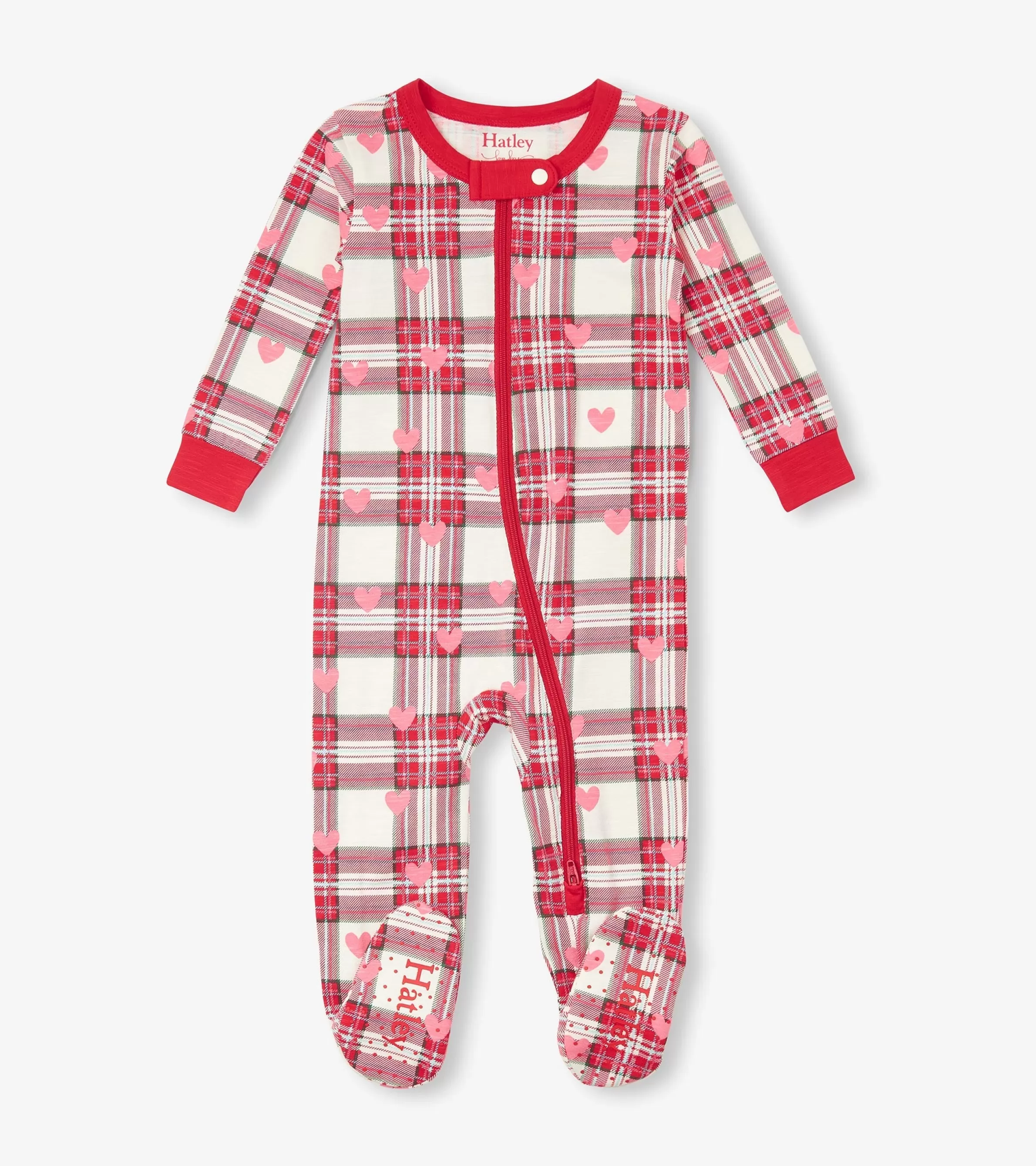 Hatley Sleepwear | Sleepwear*Baby Plaid Hearts Cotton Footed Sleeper