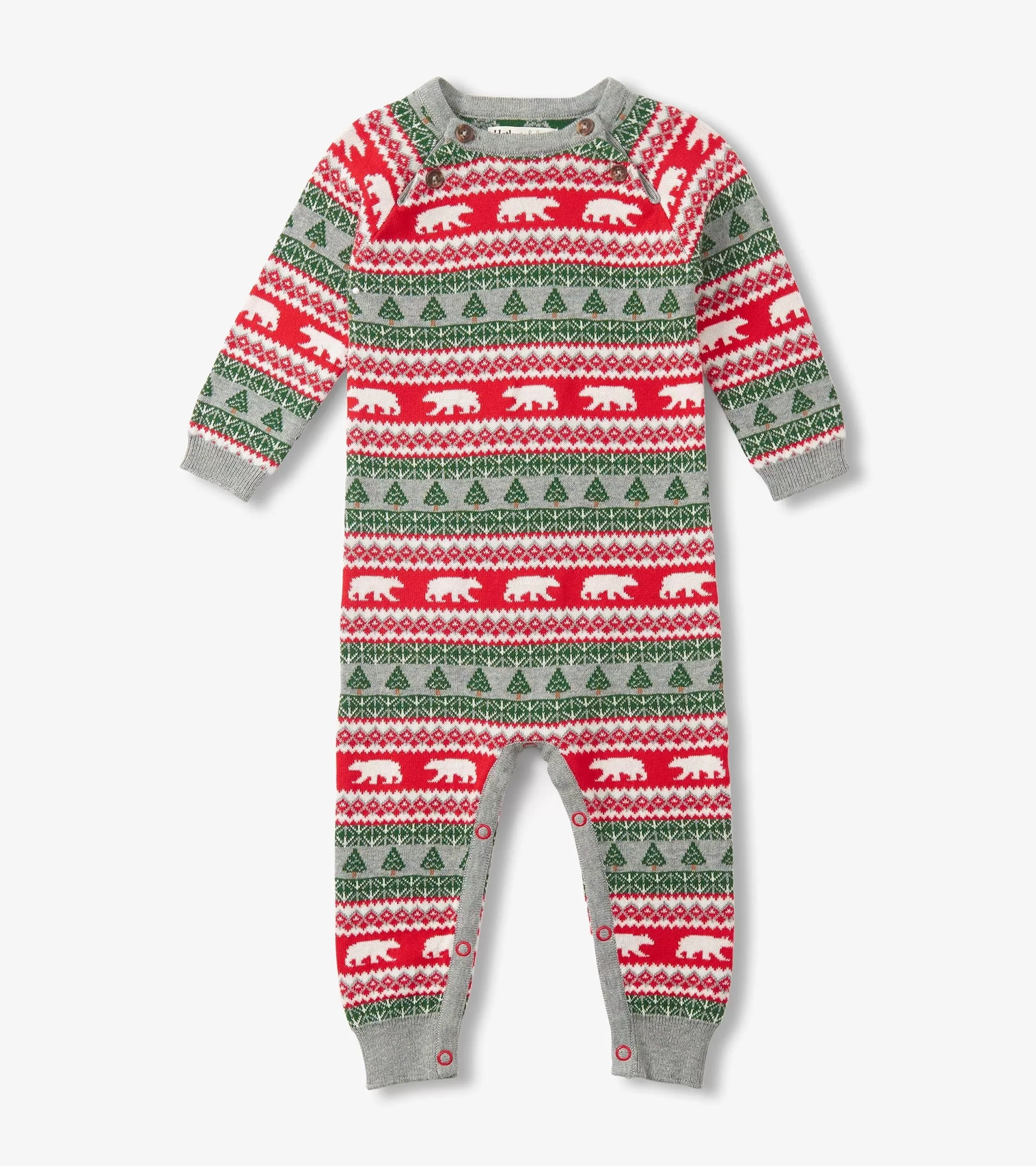 Hatley Rompers*Baby Polar Bear Fair Isle Sweater Romper