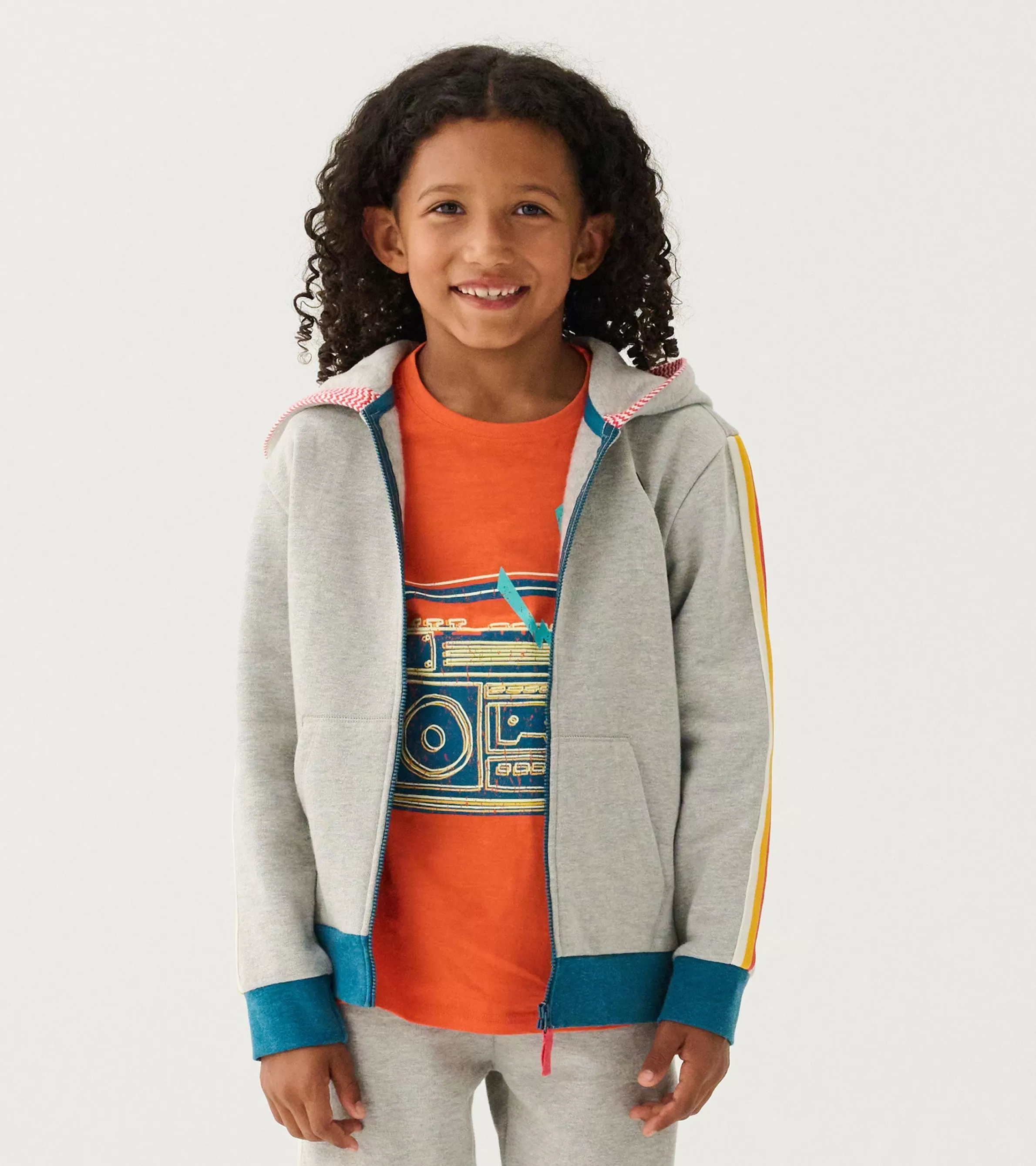 BOY Hatley Sweaters*Boys Athletic Grey Zip-Up Hoodie