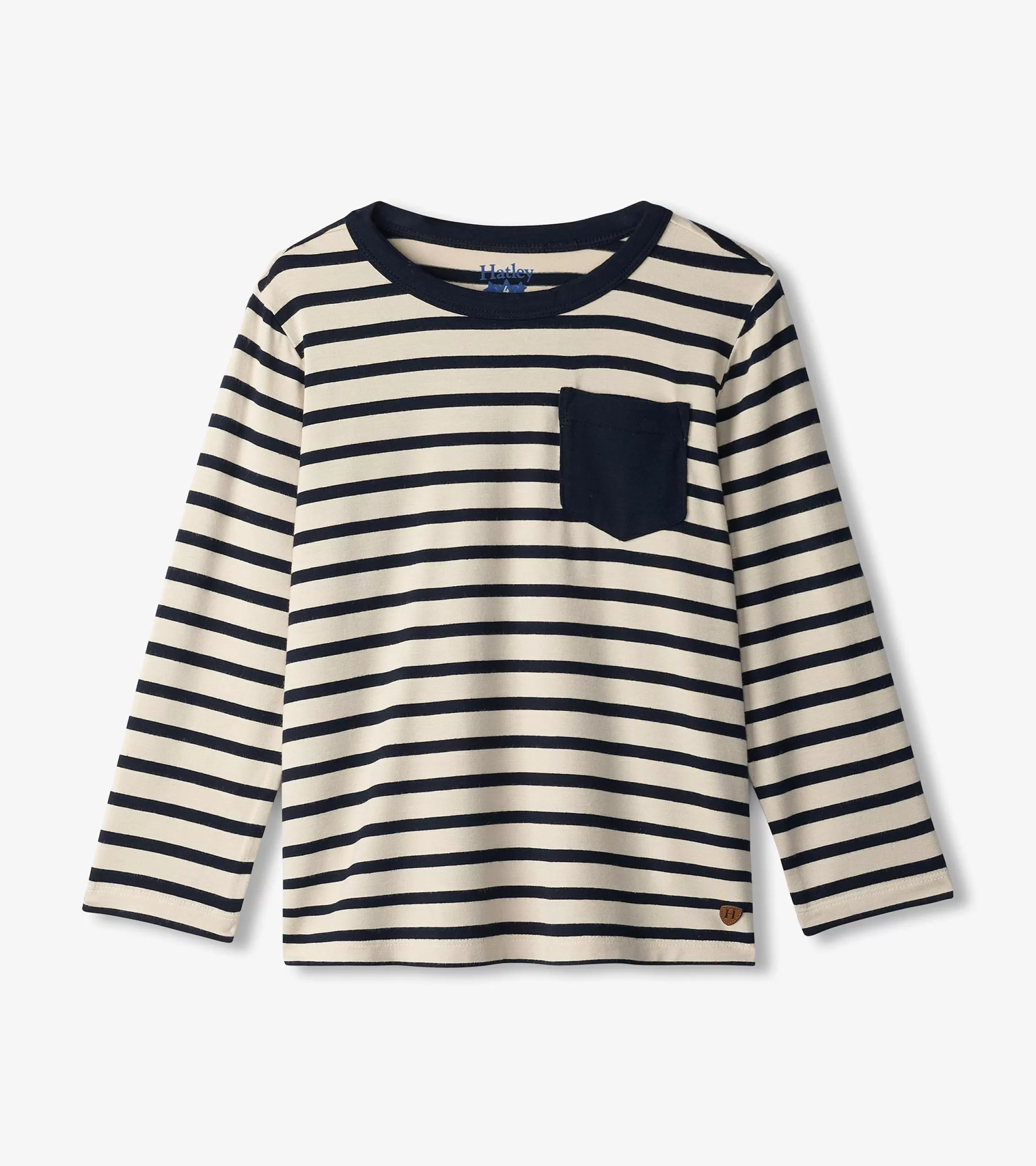 BOY Hatley Tops*Boys Black & Cream Long Sleeve Bamboo T-Shirt