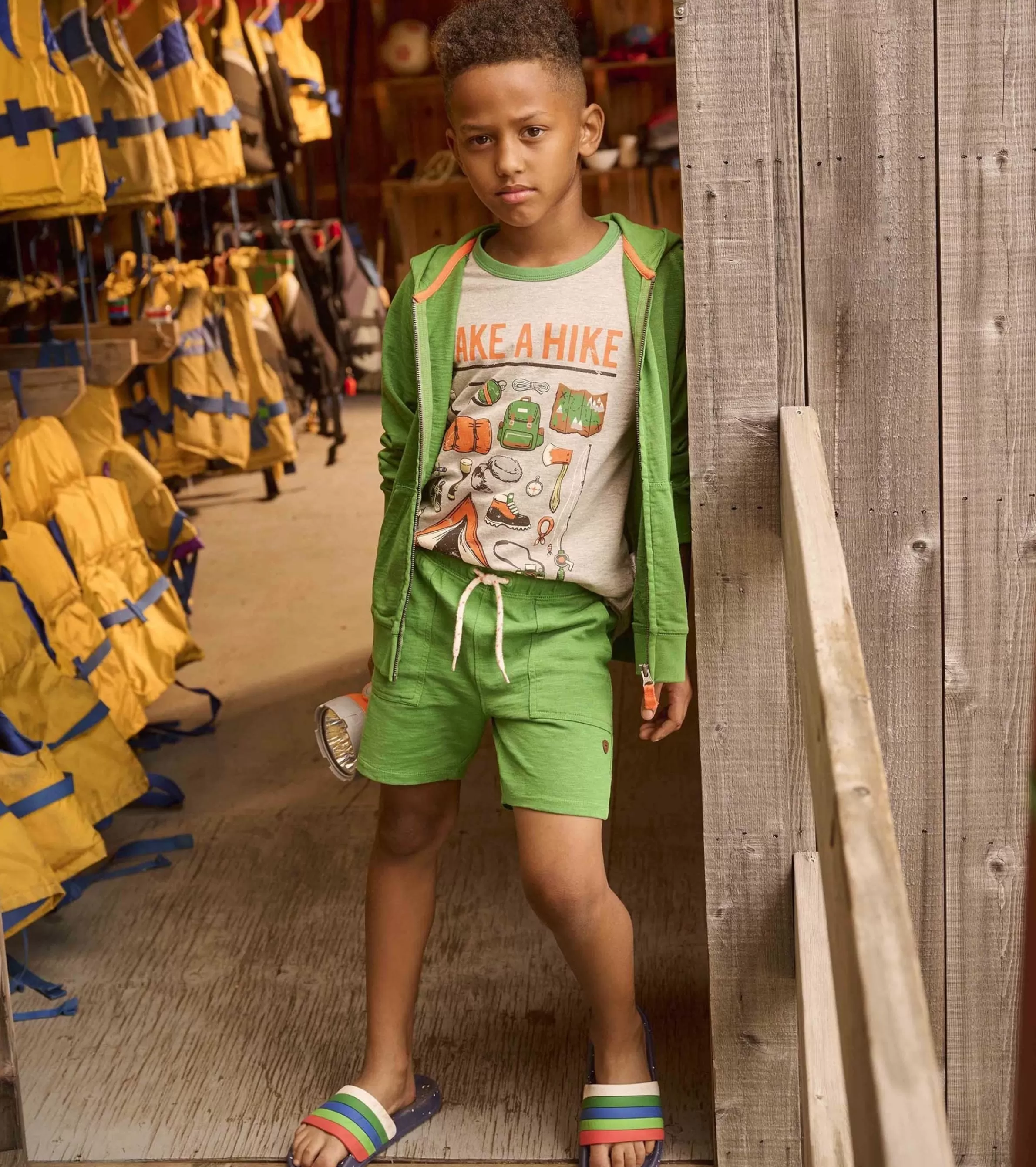 BOY Hatley Bottoms*Boys Camp Green Relaxed Shorts