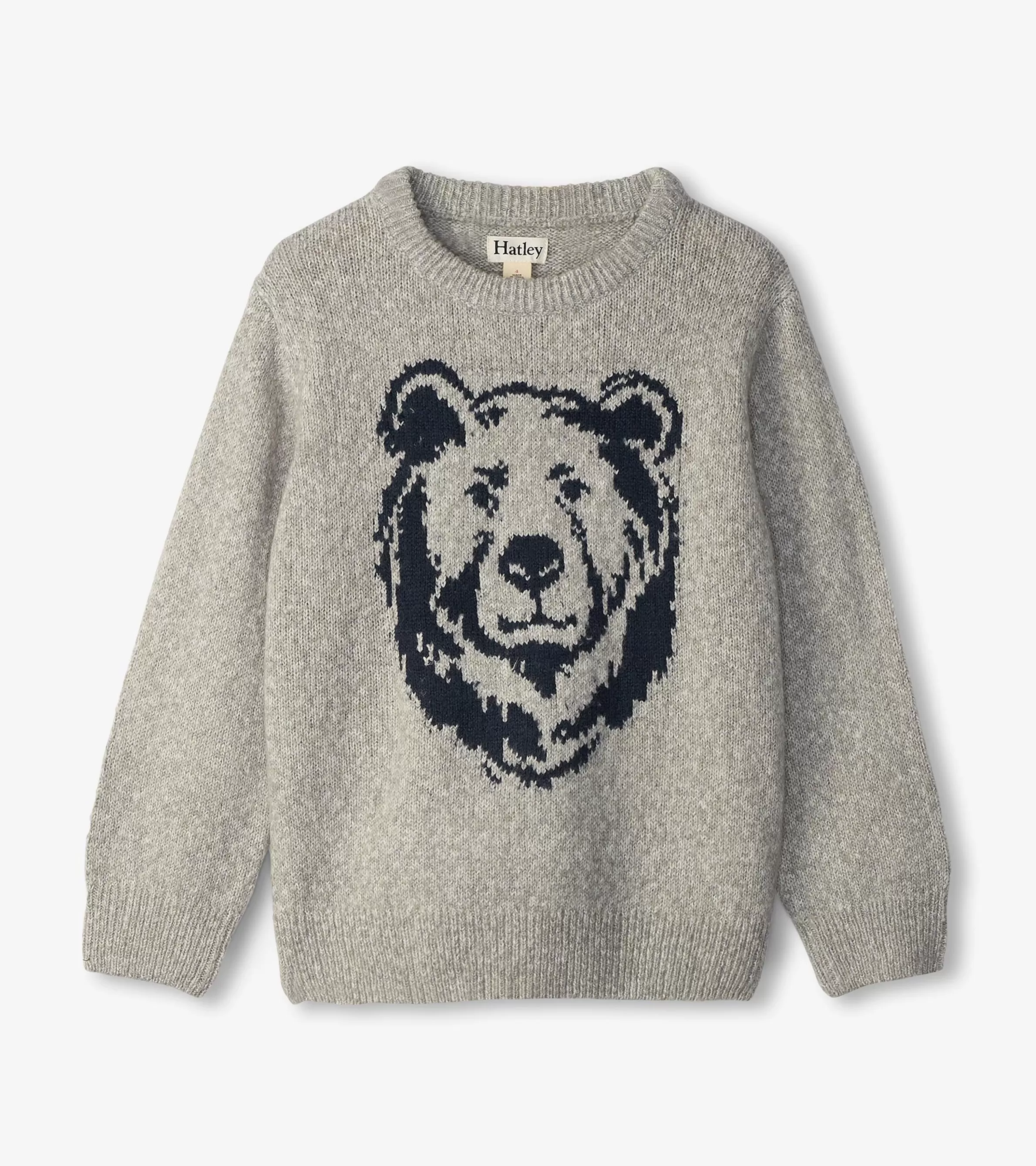 BOY Hatley Sweaters*Boys Charcoal Bear Crew Neck Sweater