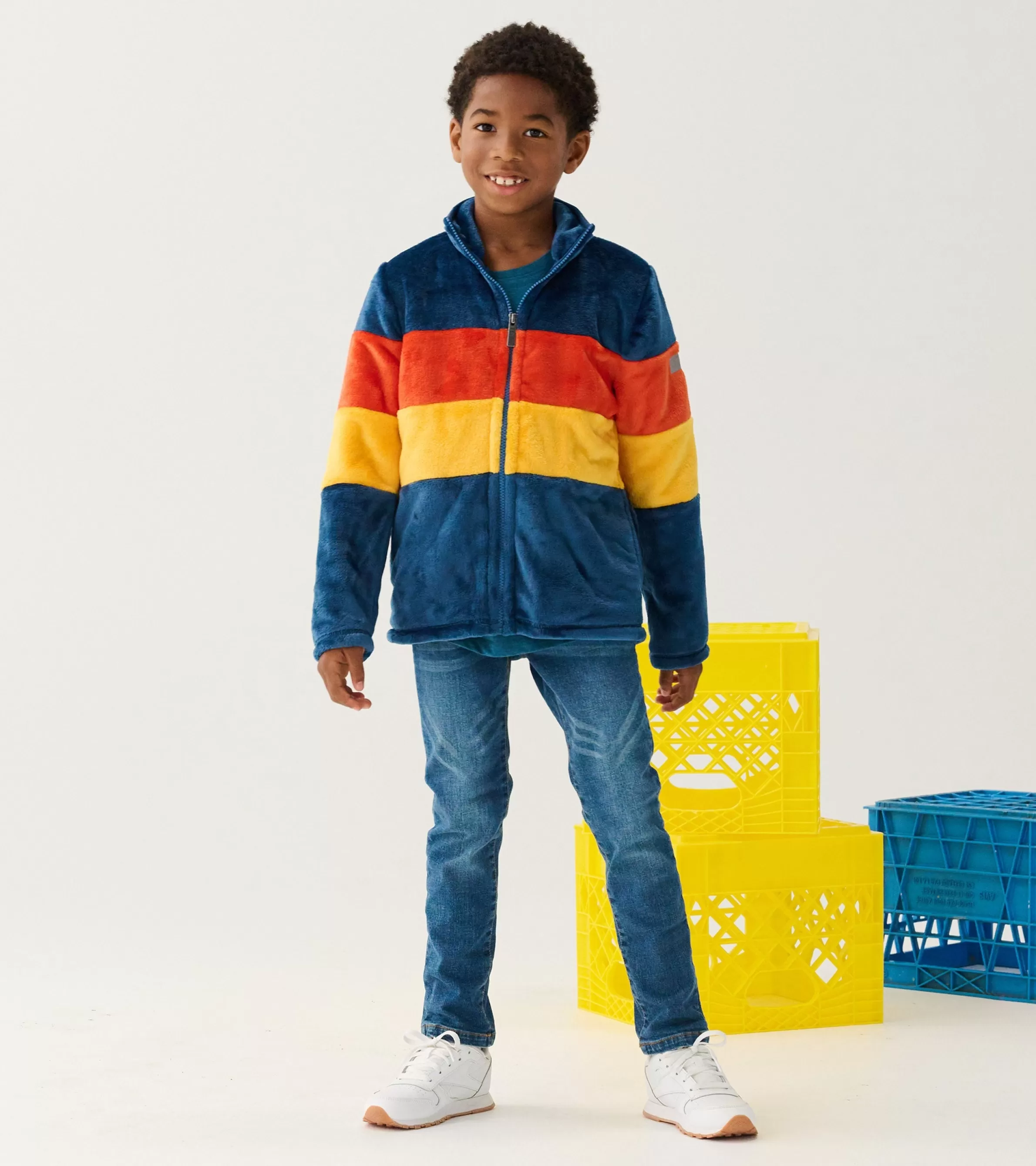 BOY Hatley Outerwear | Sweaters*Boys Colour Block Fuzzy Fleece Zip-Up Jacket