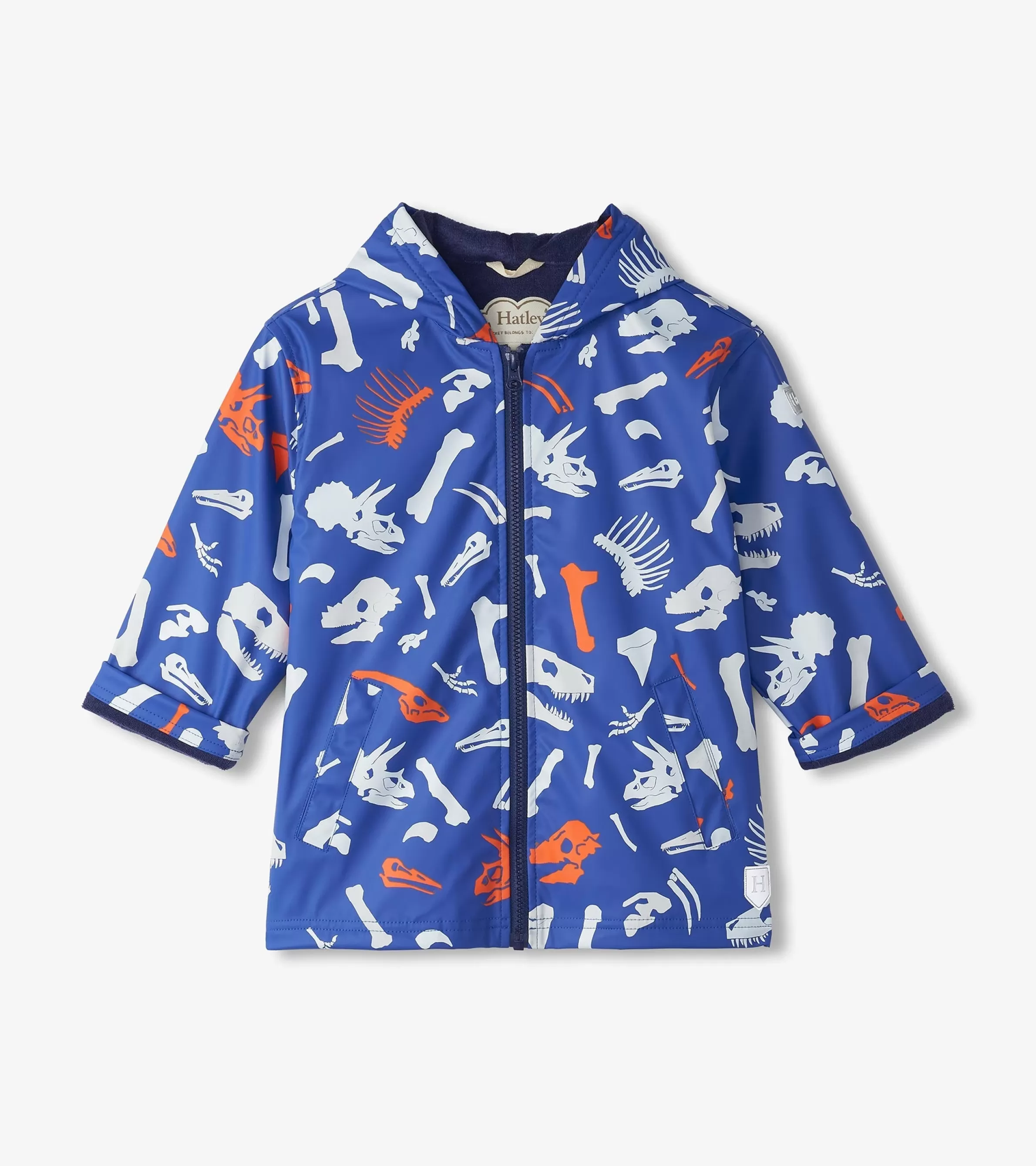 BOY Hatley Rainwear | Rainwear*Boys Dino Fossils Colour Changing Zip-Up Rain Jacket