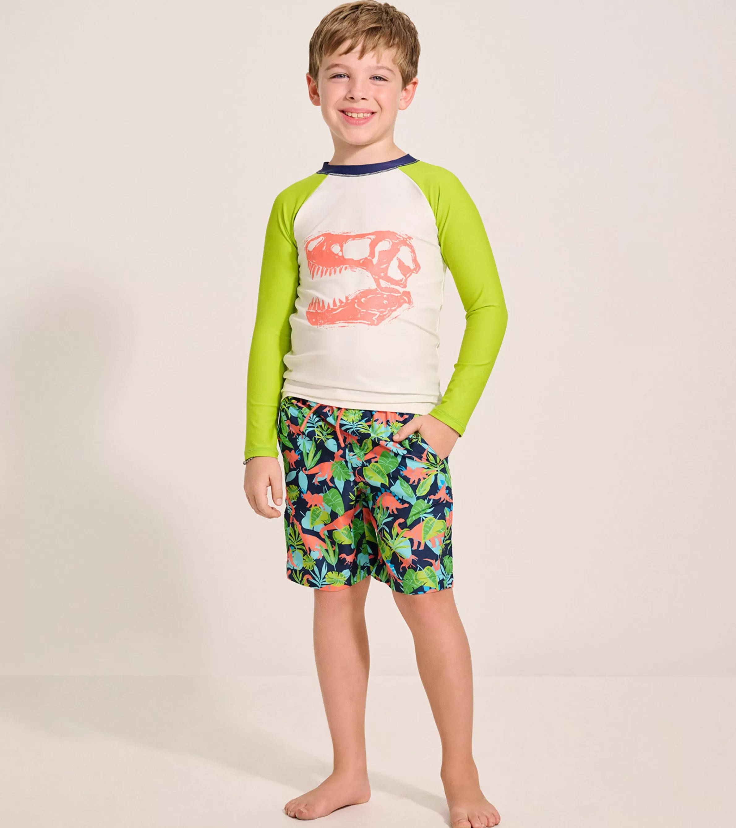 BOY Hatley Swimwear | Swimwear*Boys Dino Skull Long Sleeve Rashguard