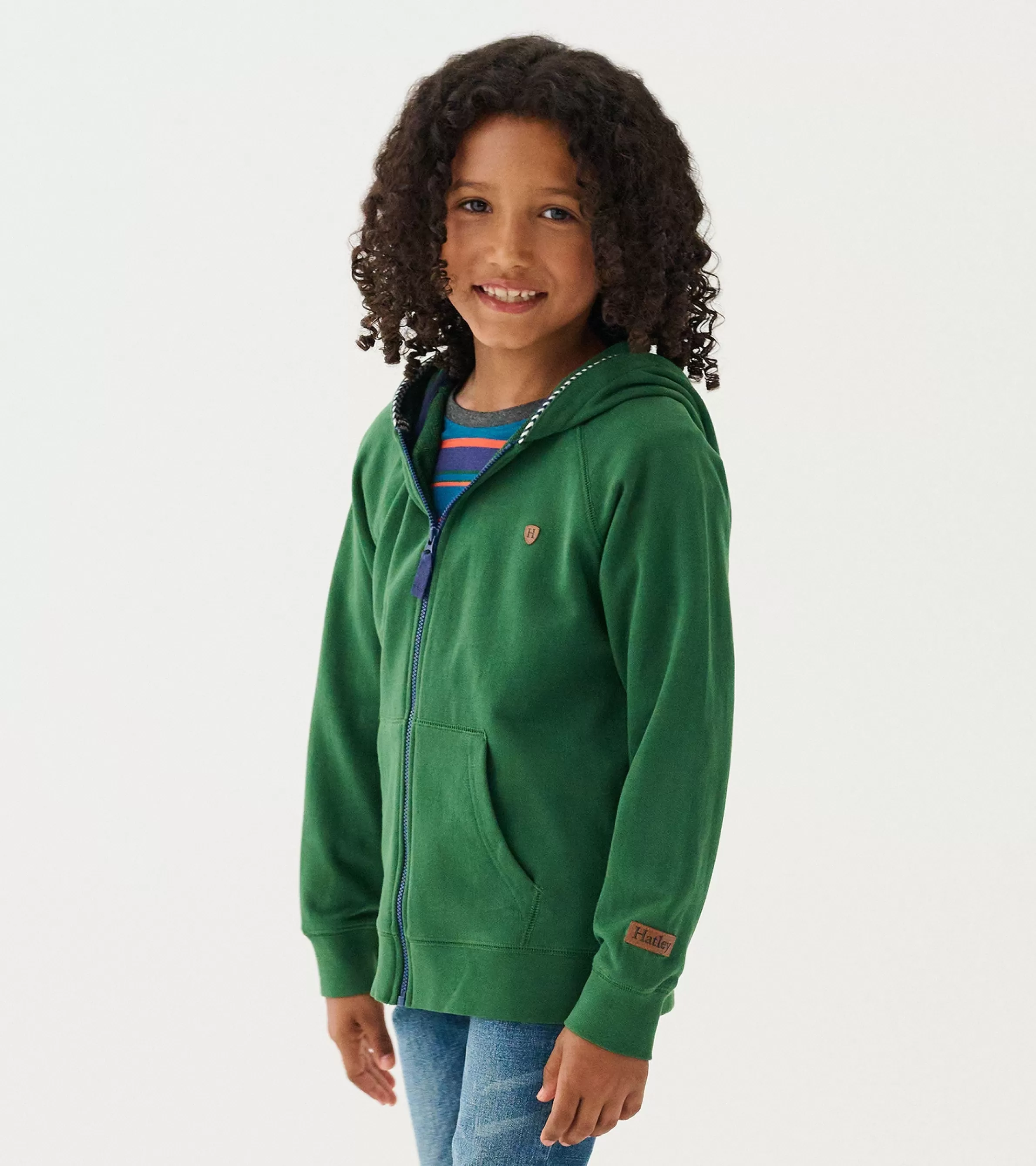 BOY Hatley Sweaters*Boys Eden Green Zip-Up Hoodie