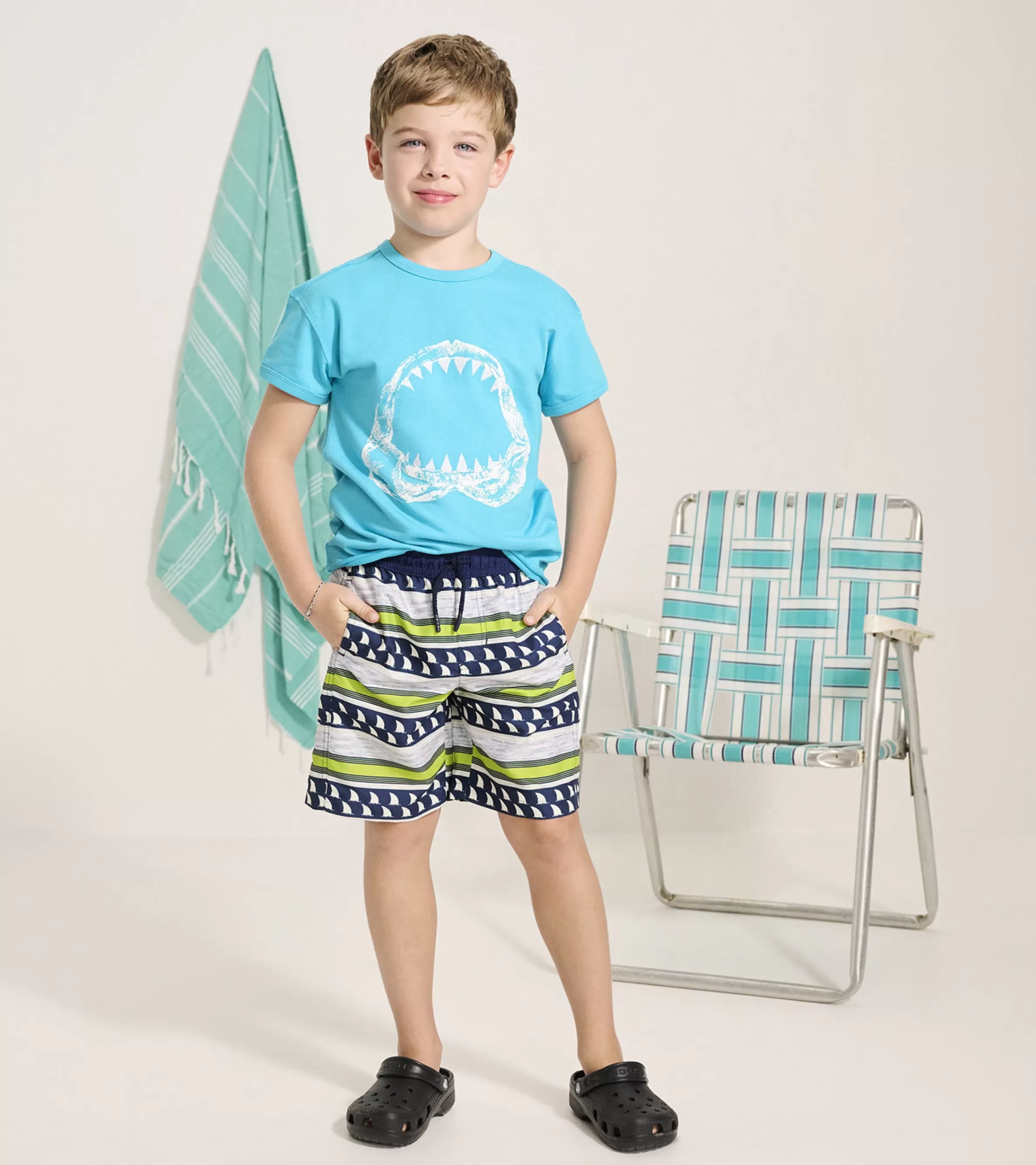 BOY Hatley Swimwear | Swimwear*Boys Fins and Stripes Swim Trunks