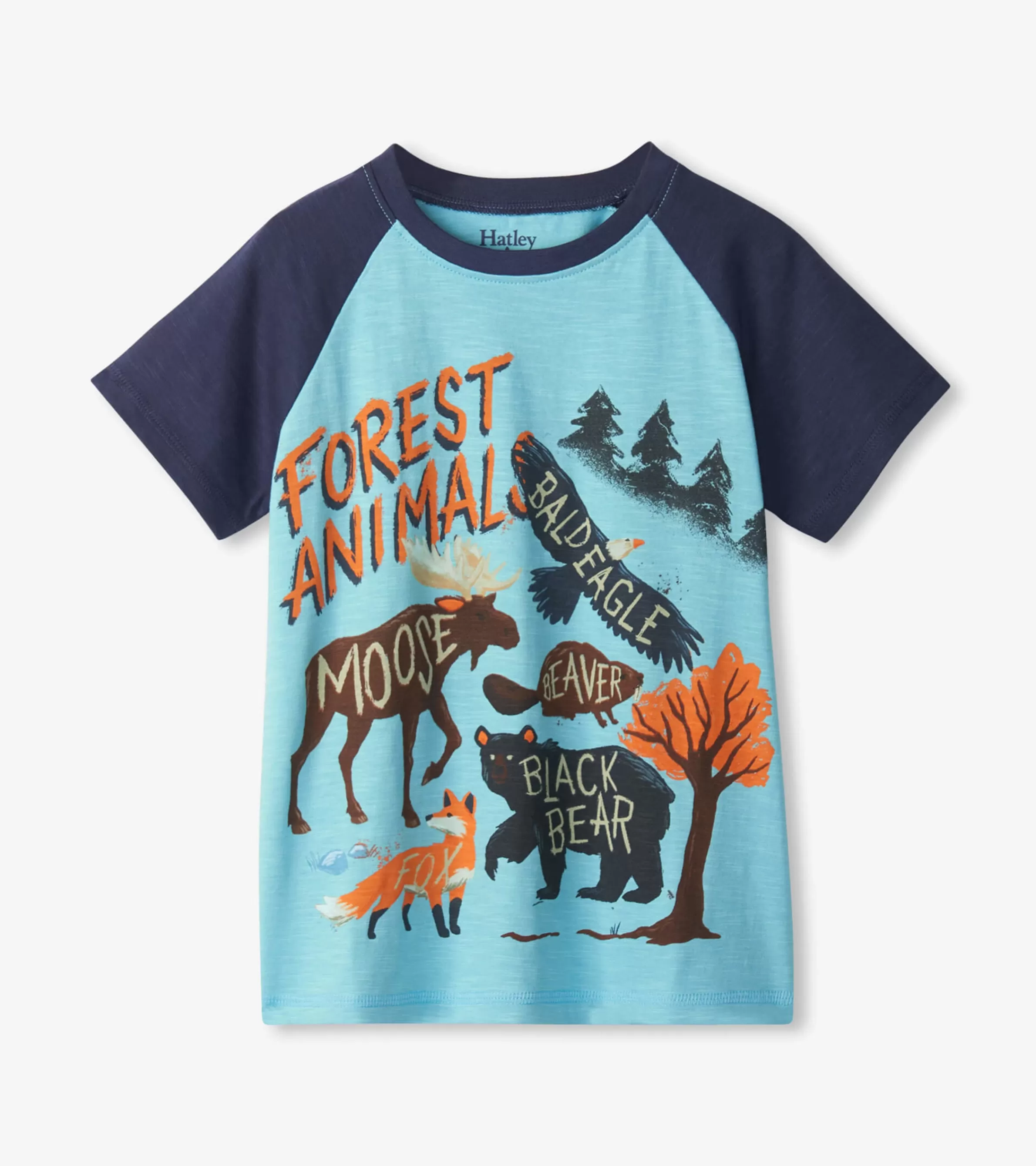 BOY Hatley Tops*Boys Forest Animals Raglan T-Shirt