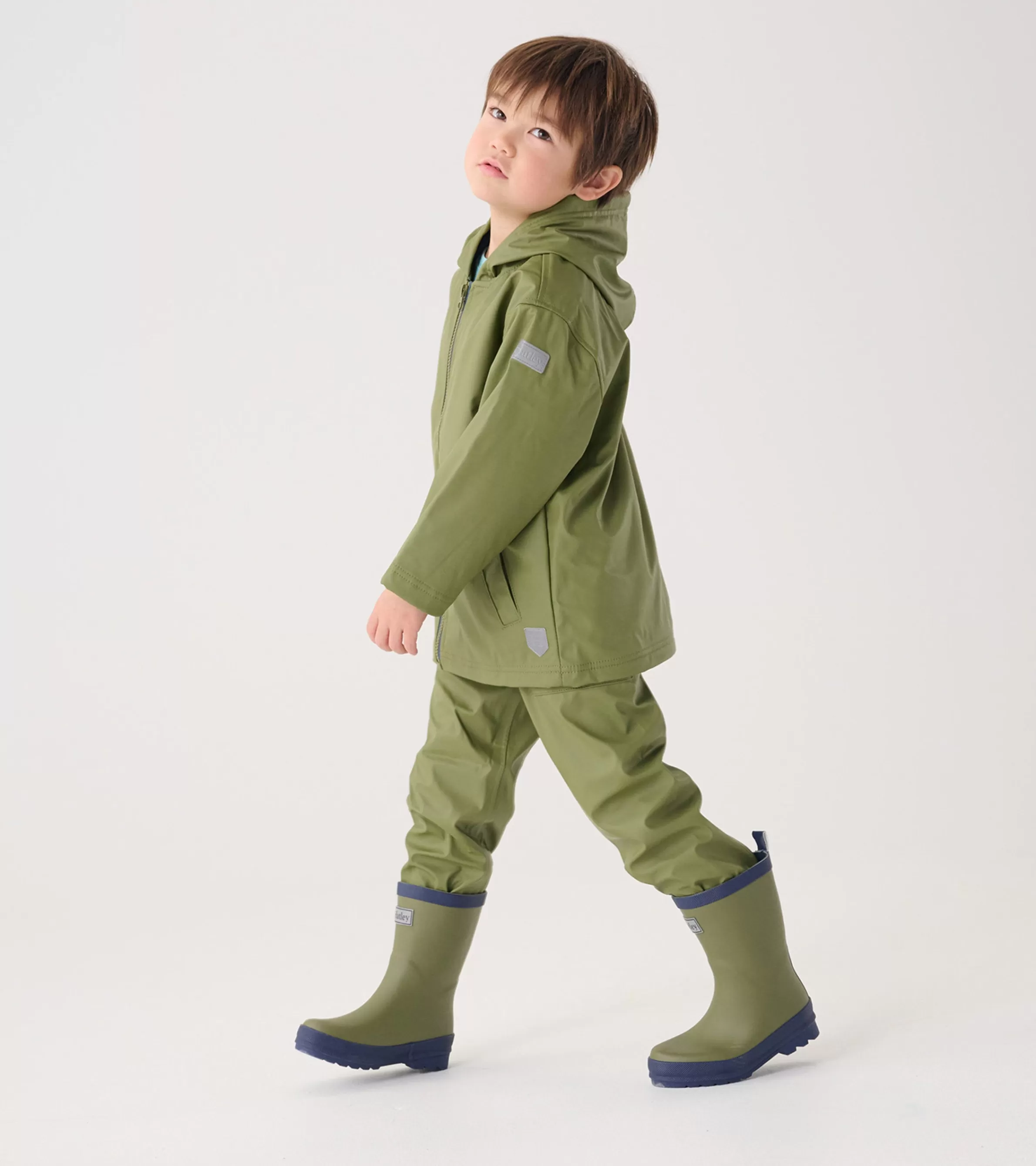 BOY Hatley Rainwear | Rainwear*Boys Forest Green Zip-Up Rain Jacket