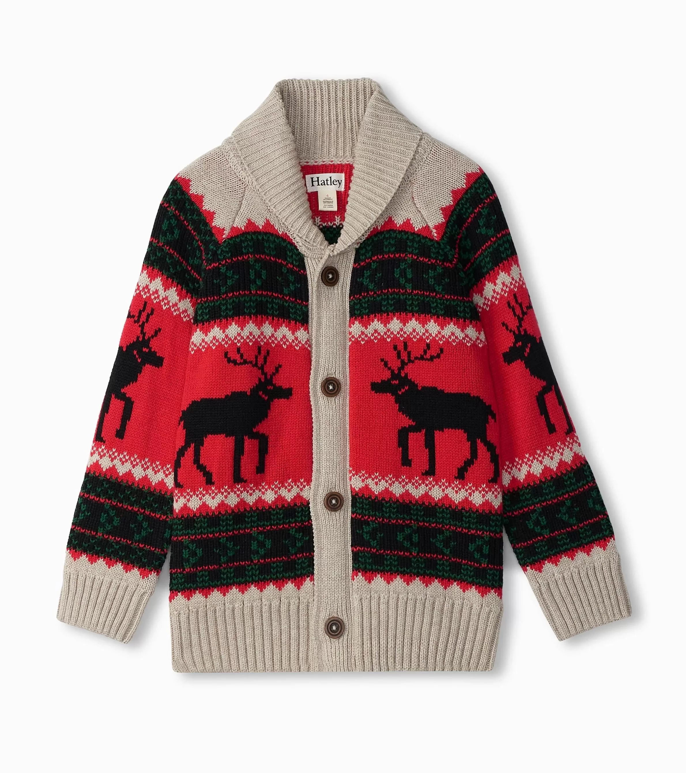 BOY Hatley Sweaters*Boys Holiday Elks Shawl Collar Cardigan