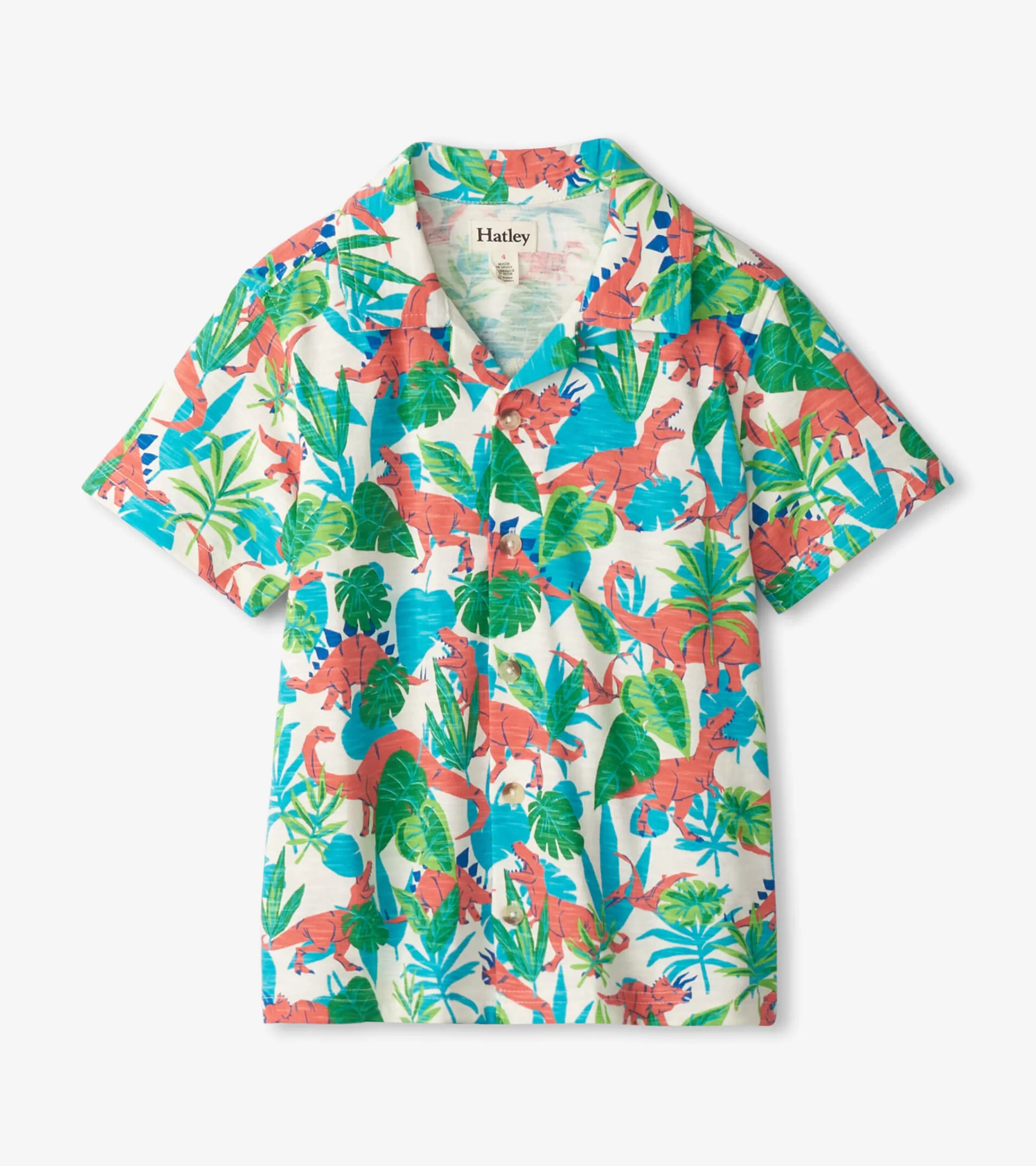 BOY Hatley Tops*Boys Jungle Dino Short Sleeve Jersey Button Down