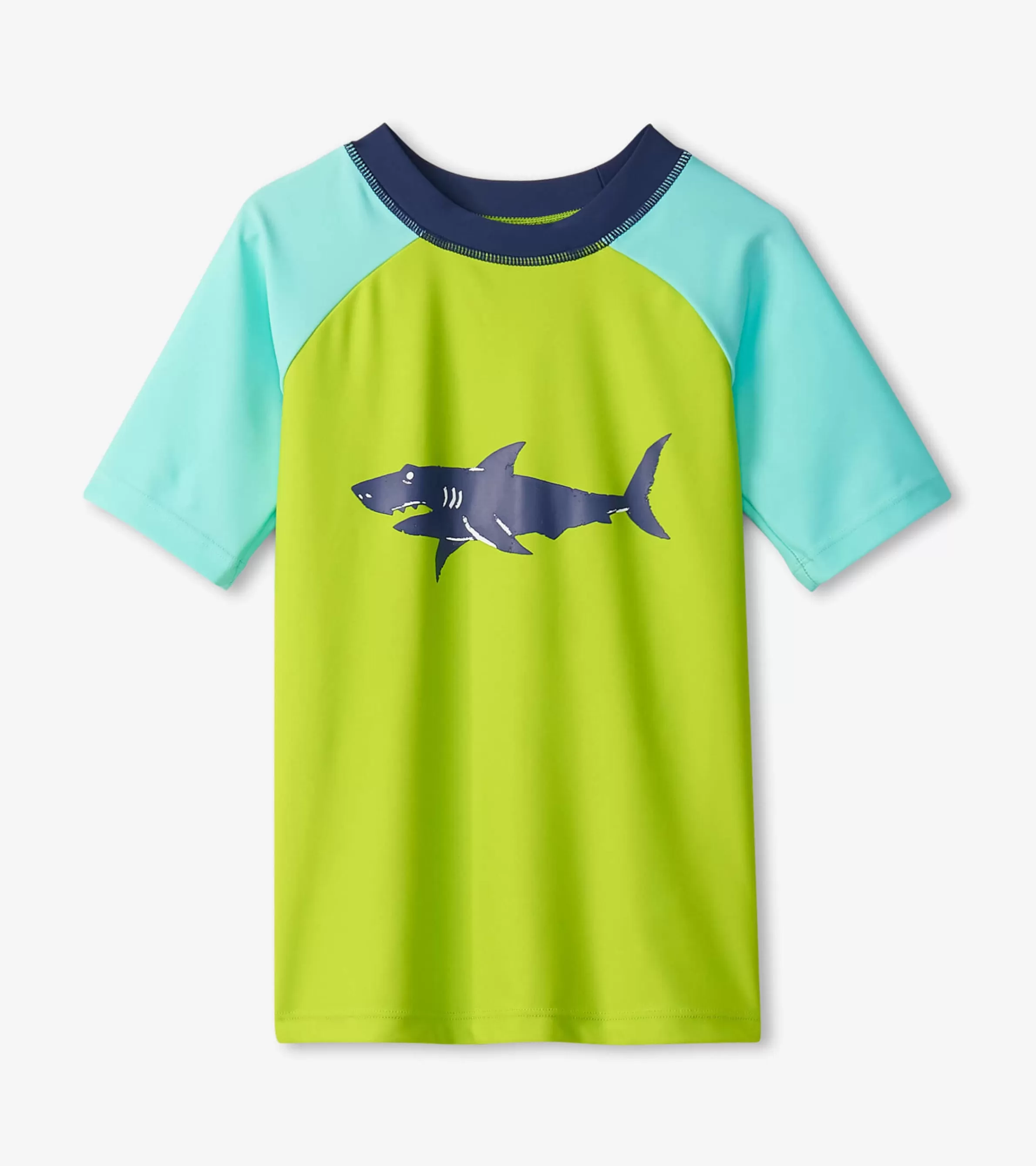 BOY Hatley Swimwear | Swimwear*Boys Lime Green Shark Short Sleeve Rashguard