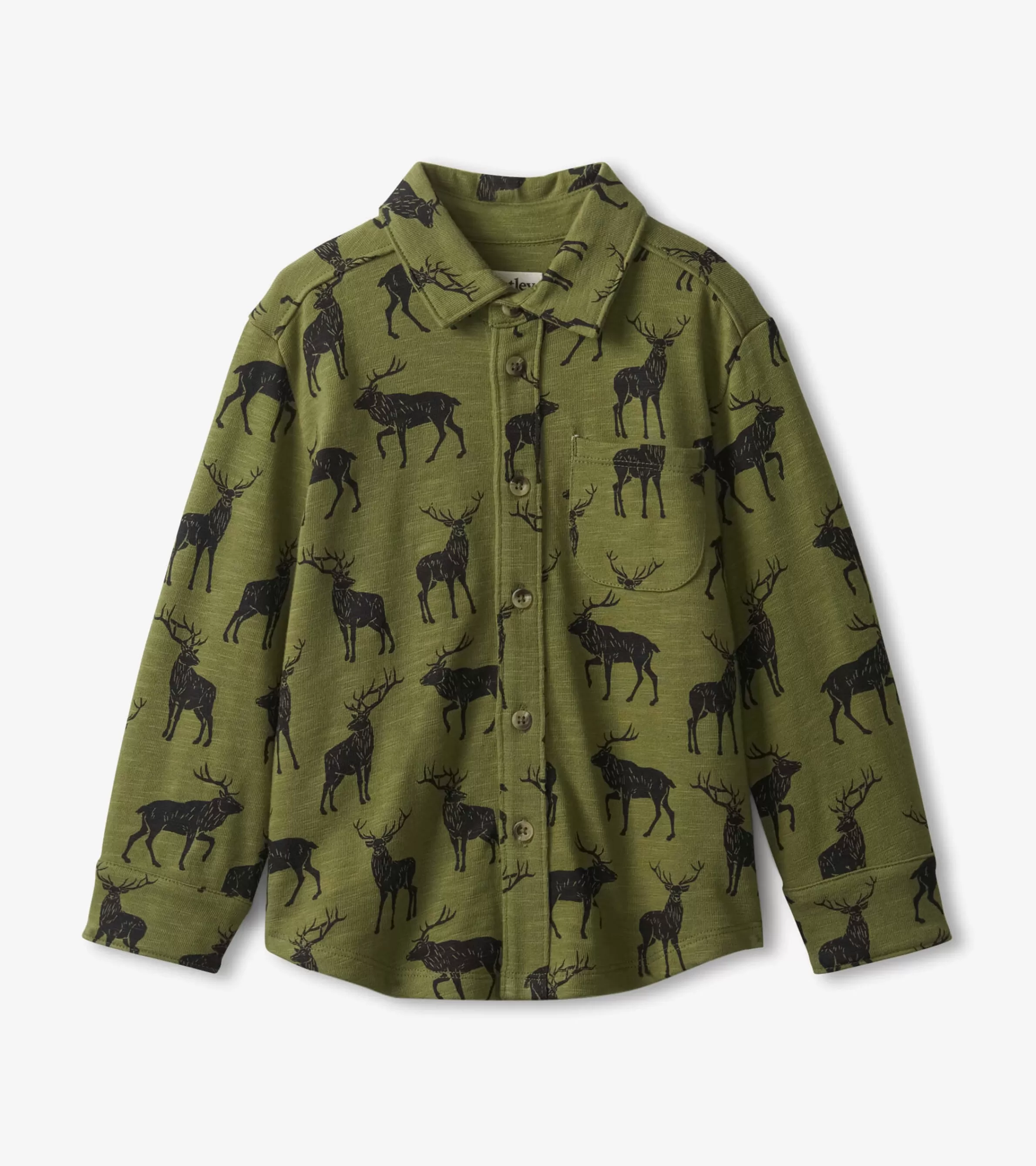 BOY Hatley Tops*Boys Magestic Elk Jersey Button Down Shirt