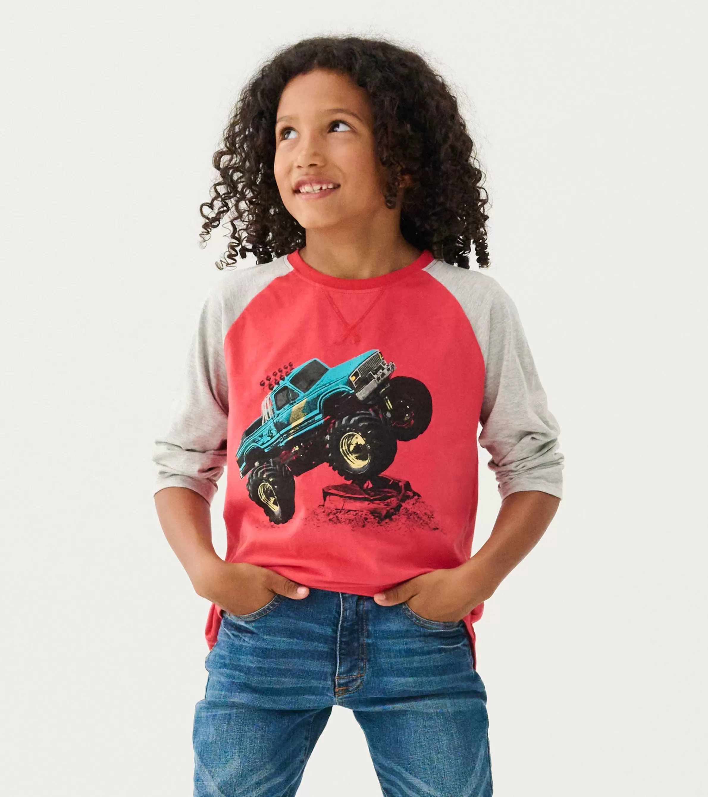 BOY Hatley Tops*Boys Monster Trucks Long Sleeve Raglan T-Shirt