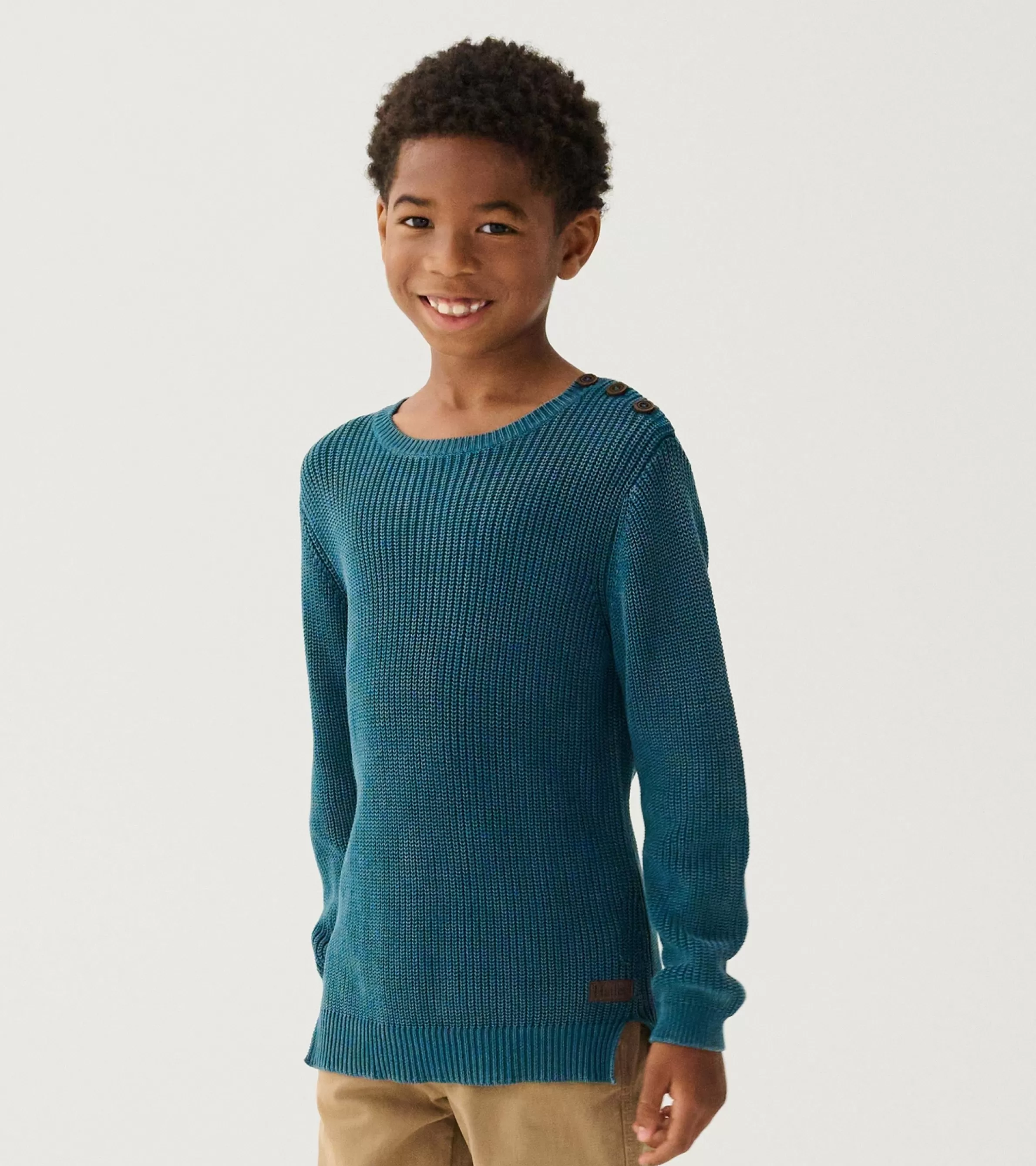 BOY Hatley Sweaters*Boys Moroccan Blue Button Neck Sweater