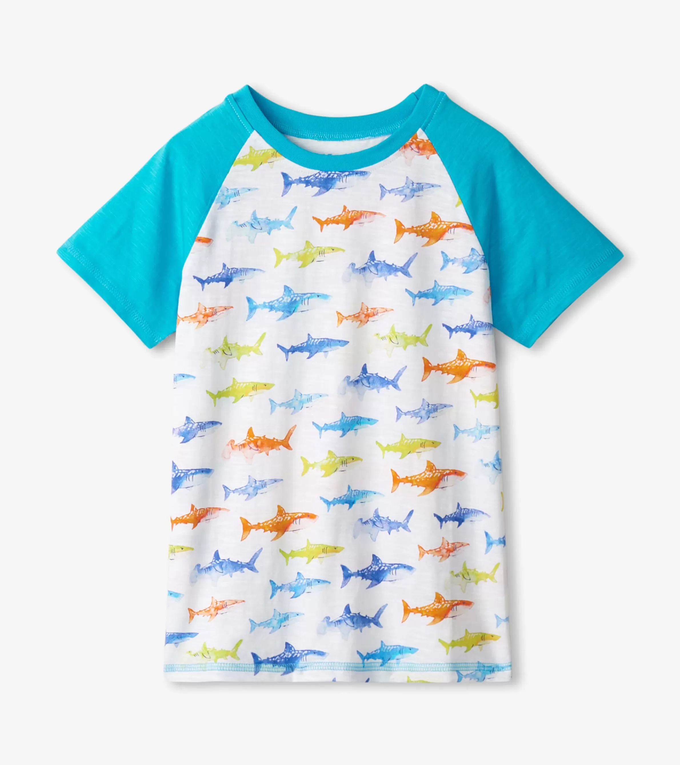 BOY Hatley Tops*Boys Painted Sharks Raglan T-Shirt