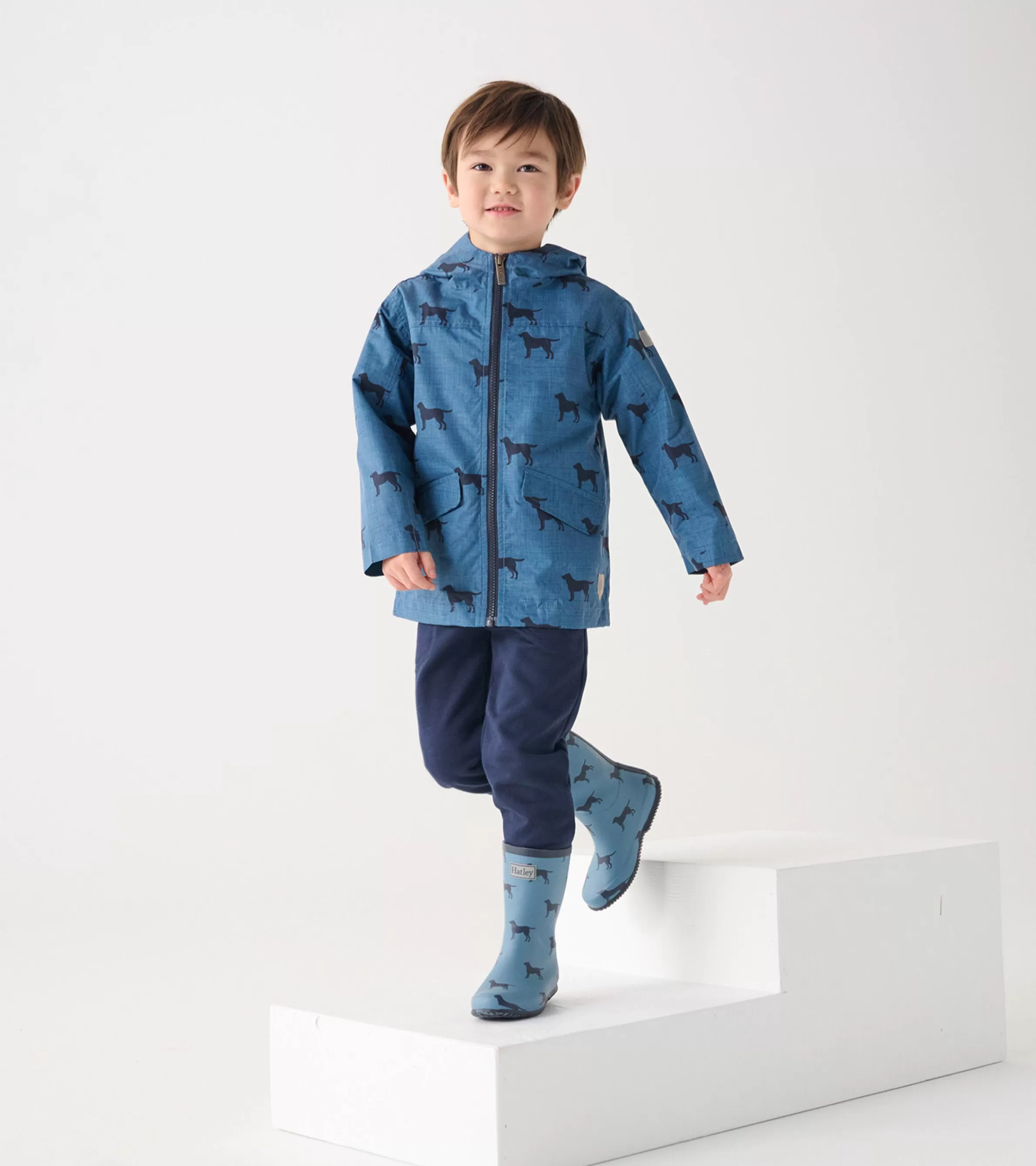 BOY Hatley Rainwear | Rainwear*Boys Preppy Dogs Zip-Up Lightweight Rain Jacket