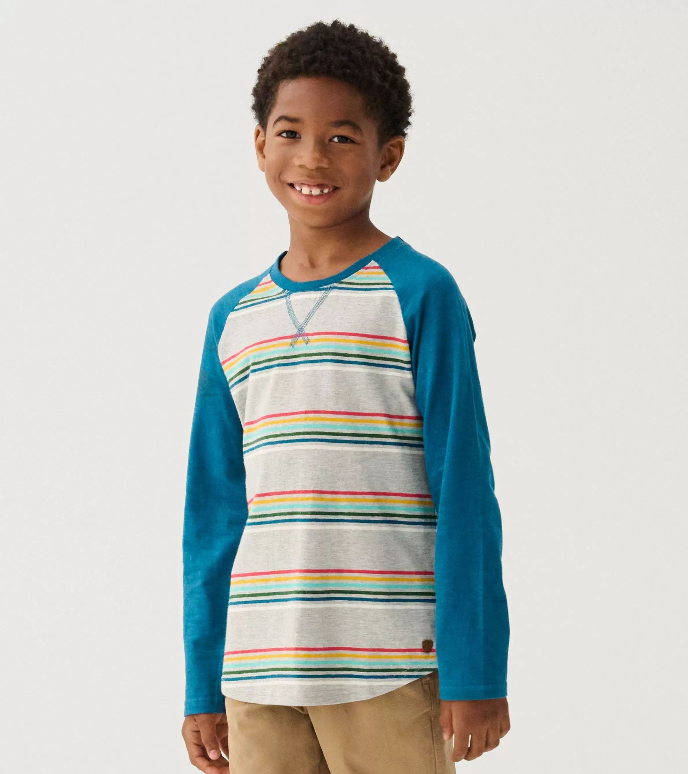 BOY Hatley Tops*Boys Retro Stripes Long Sleeve Raglan T-Shirt