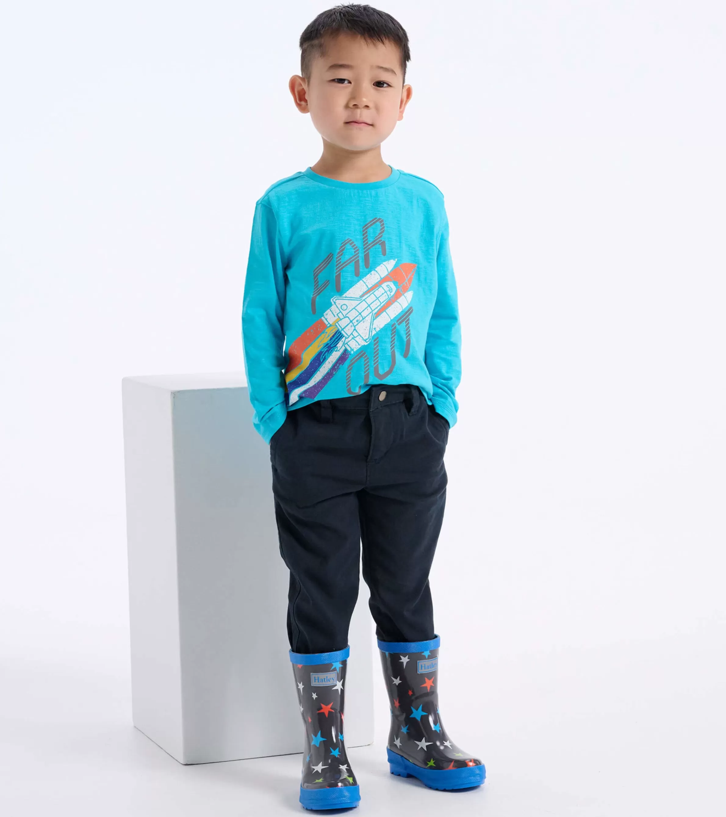 BOY Hatley Tops*Boys Rocketship Long Sleeve T-Shirt