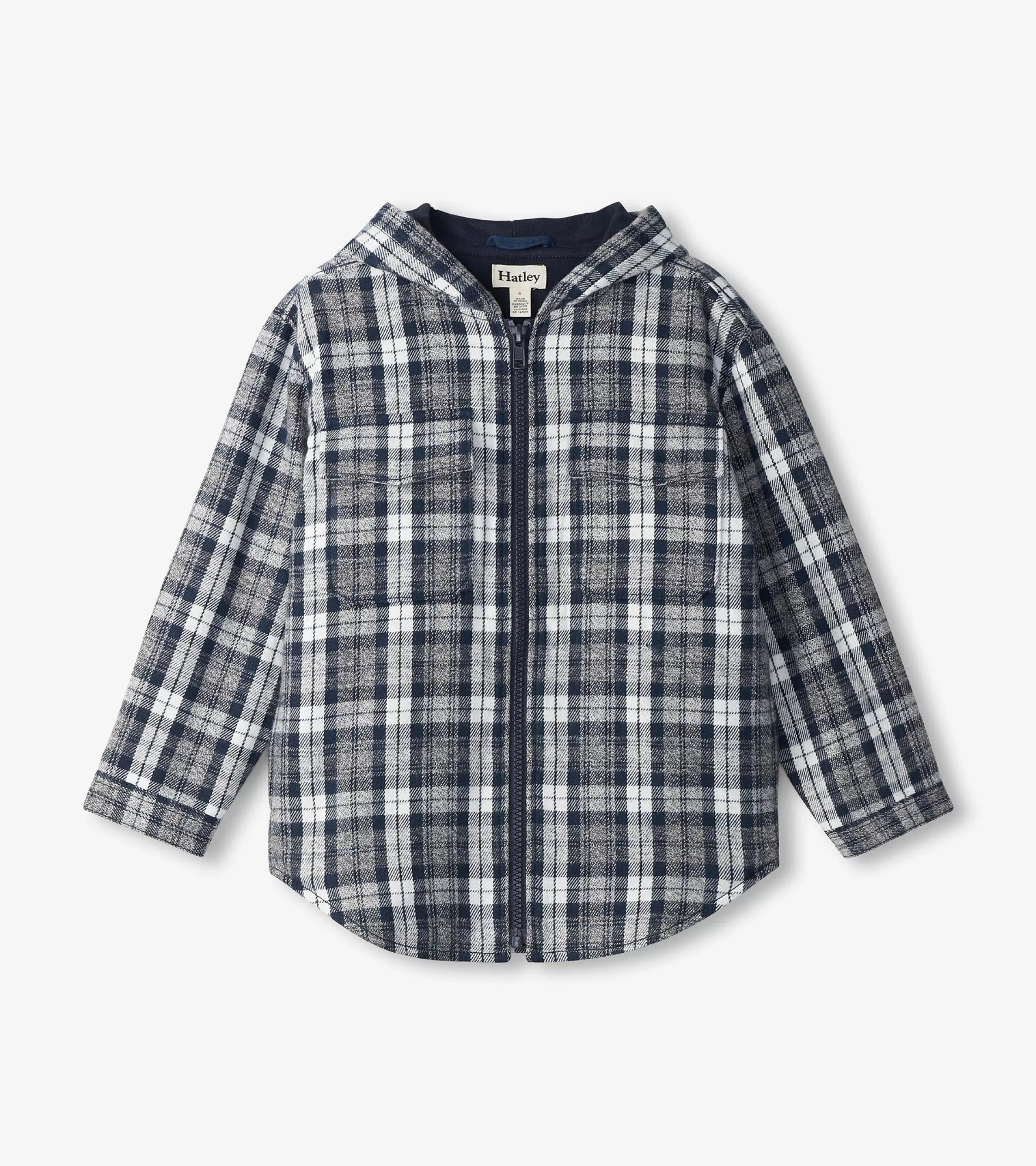 BOY Hatley Sweaters*Boys Salute Plaid Lined Hooded Jacket