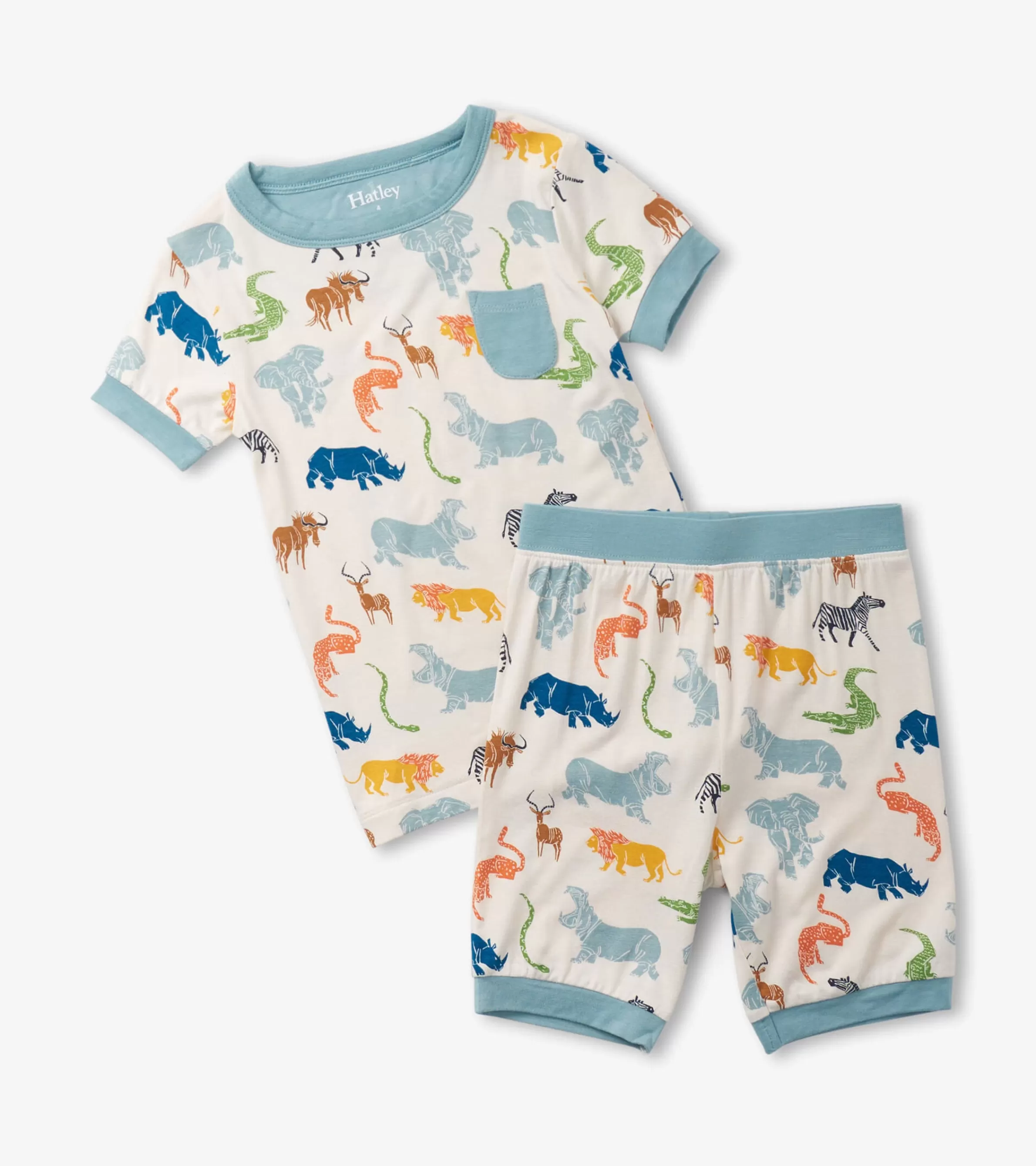 BOY Hatley Sleepwear | Sleepwear*Boys Scratchy Safari Bamboo Short Pajama Set