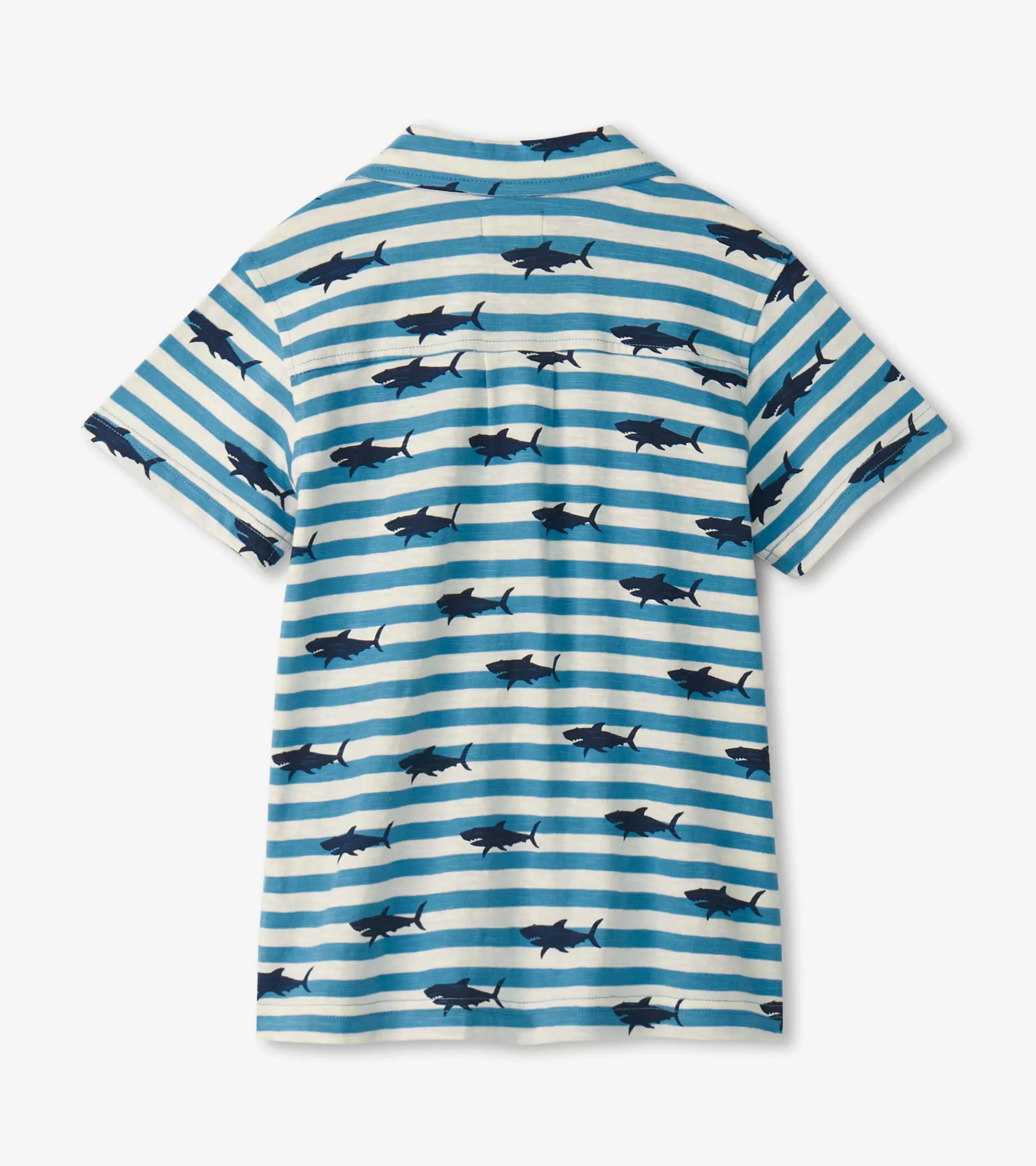 BOY Hatley Tops*Boys Shark Stripes Jersey Button Down