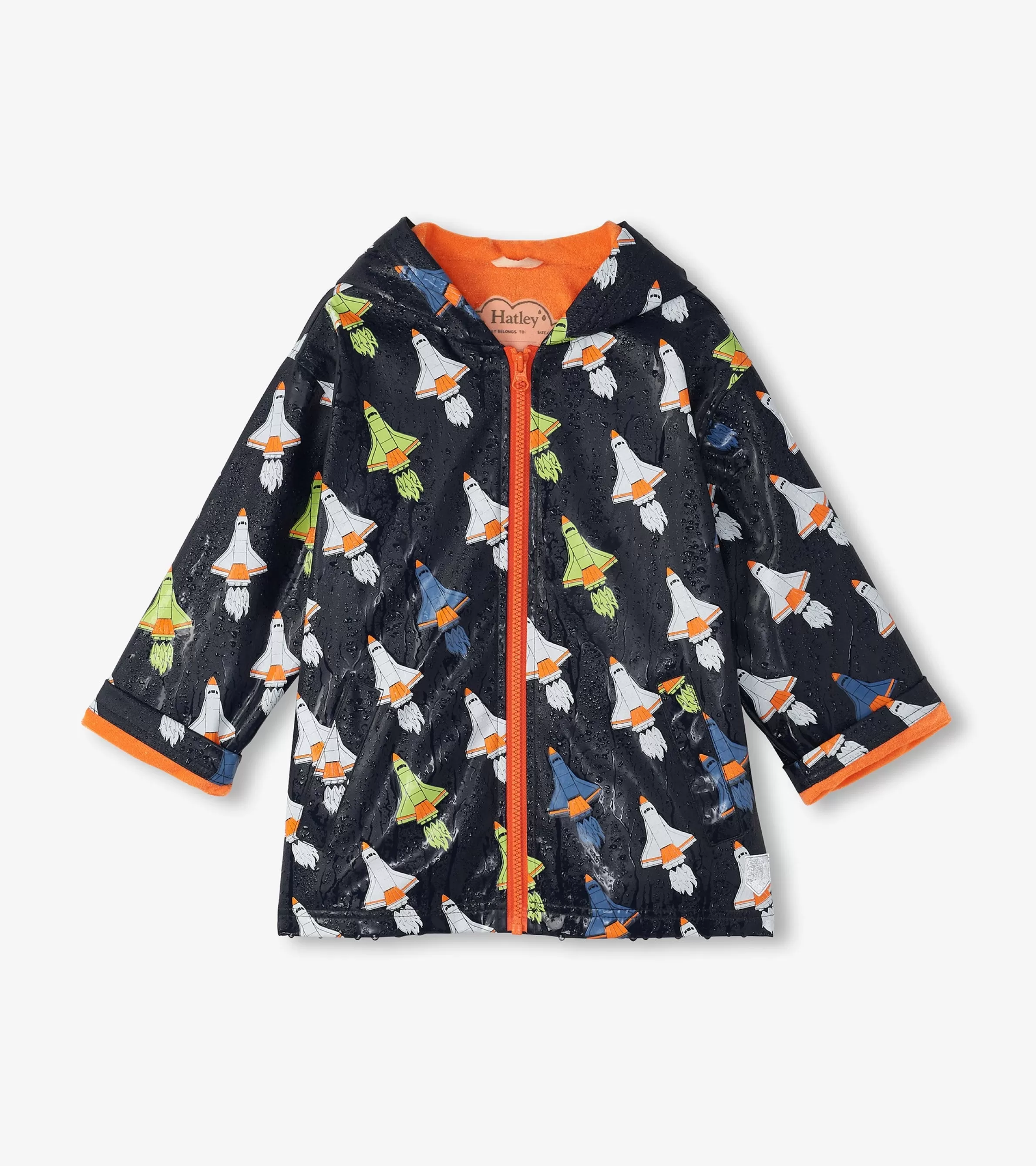 BOY Hatley Rainwear | Rainwear*Boys Space Shuttles Colour Changing Zip-Up Rain Jacket