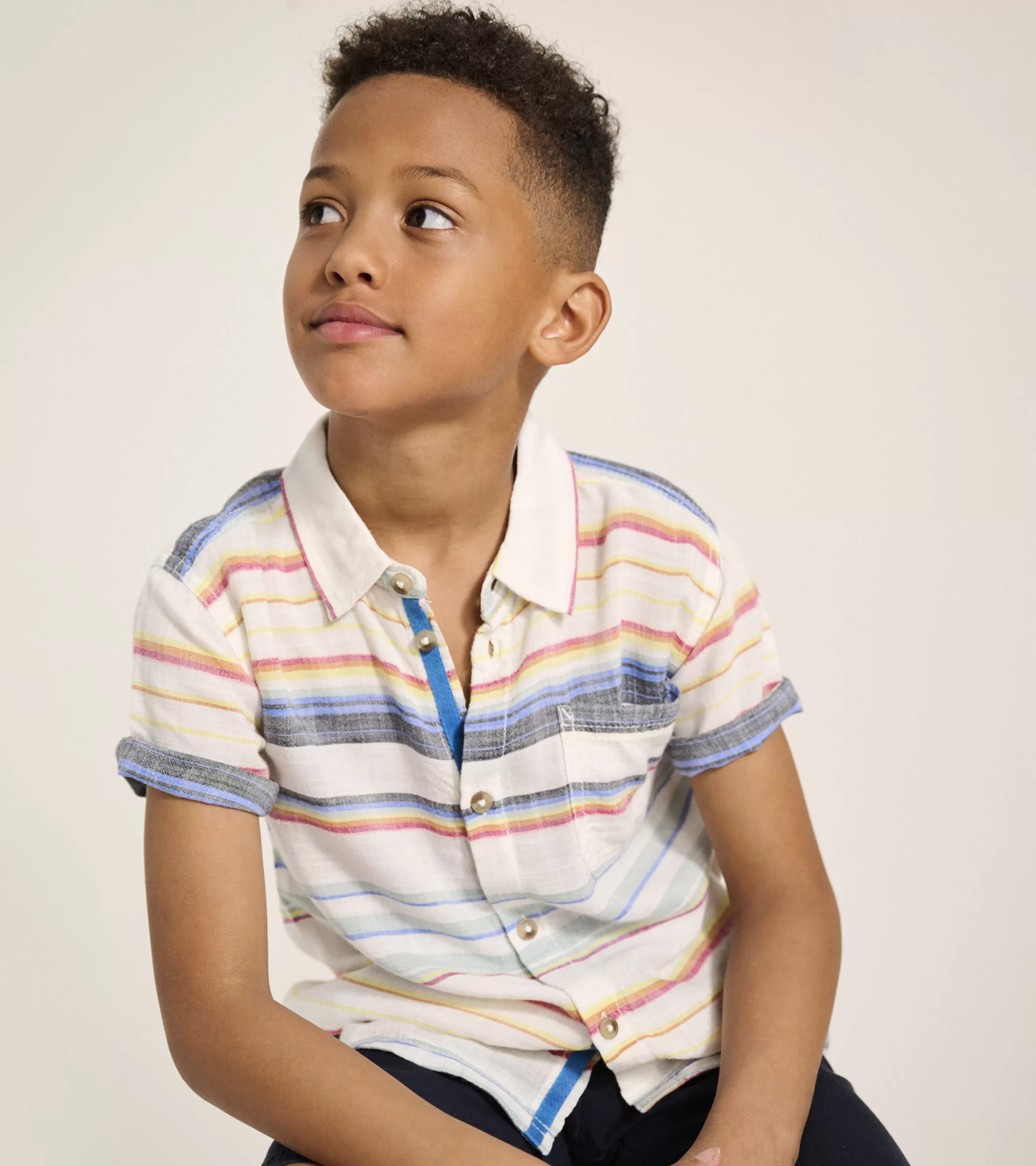 BOY Hatley Tops*Boys Summer Stripe Short Sleeve Button Down