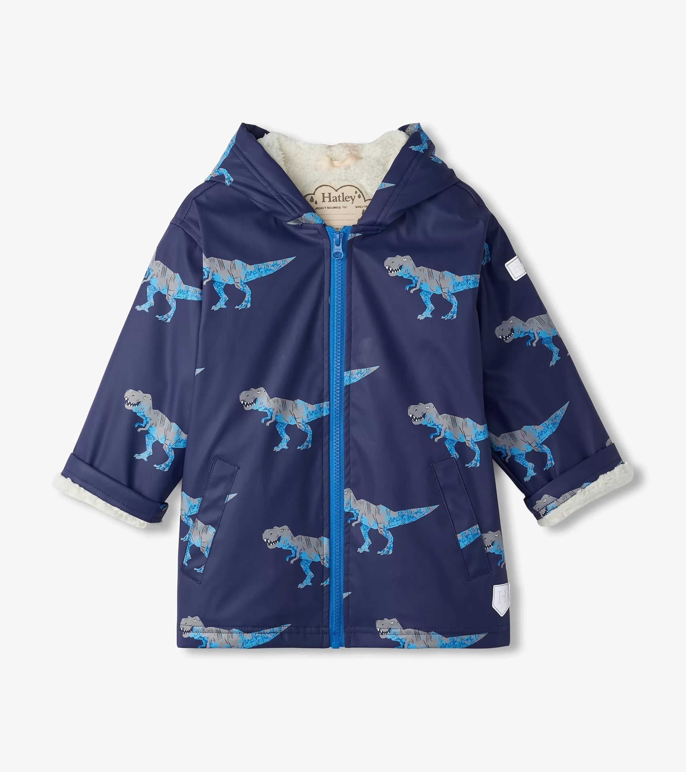 BOY Hatley Rainwear | Rainwear*Boys T-Rex Attack Sherpa Lined Zip-Up Rain Jacket