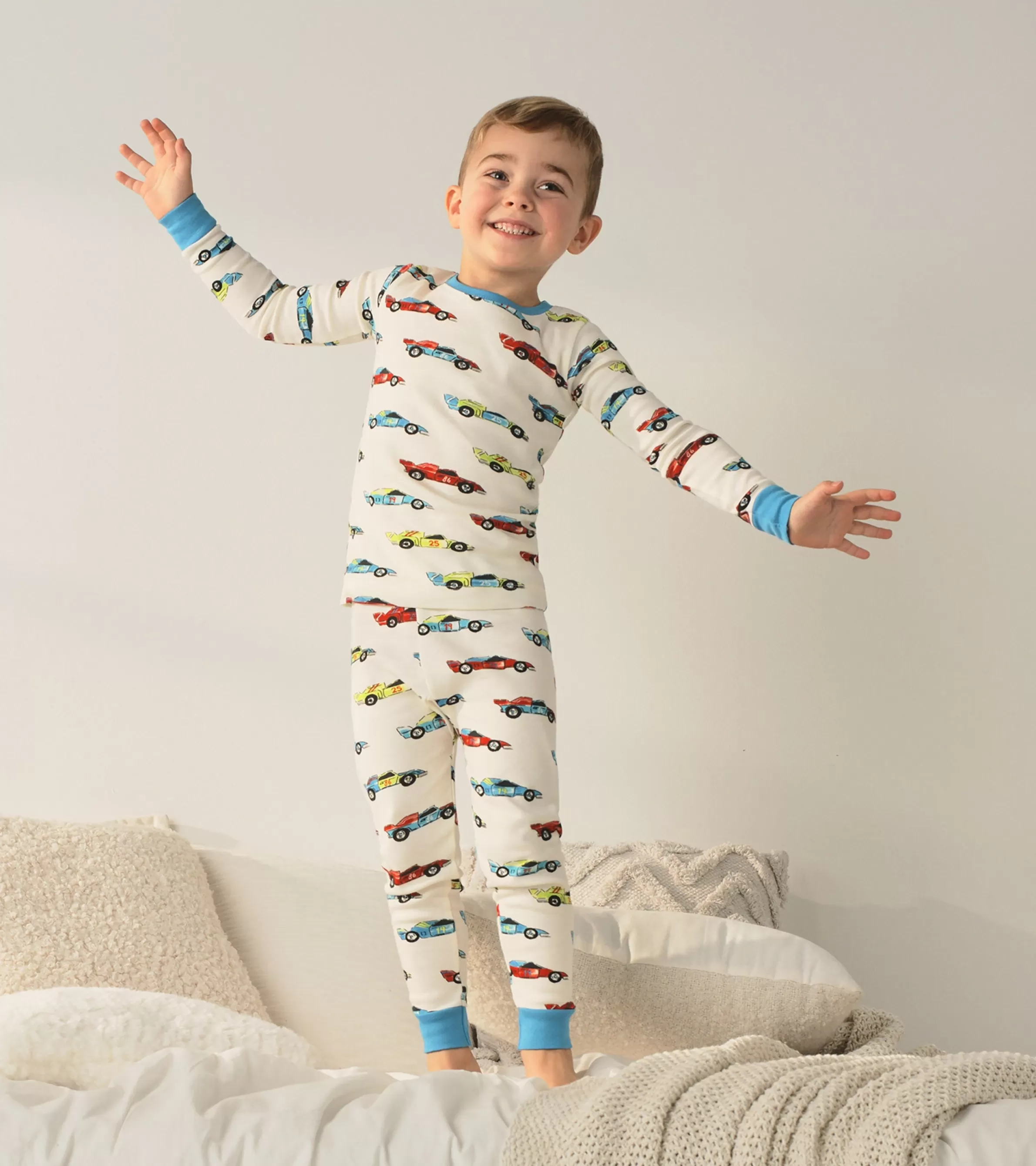 BOY Hatley Sleepwear | Sleepwear*Boys Water Colour Racecars Organic Cotton Pajama Set