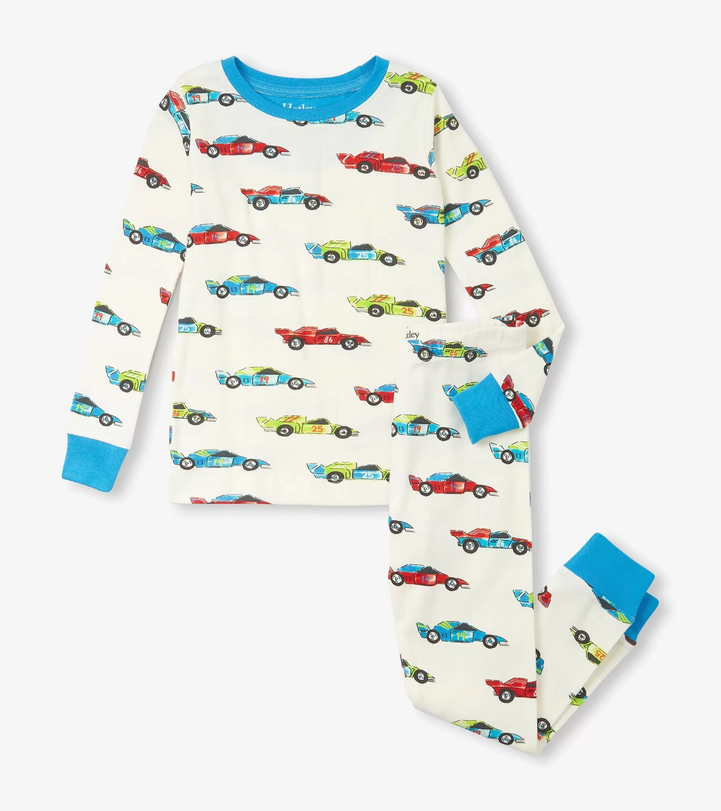 BOY Hatley Sleepwear | Sleepwear*Boys Water Colour Racecars Organic Cotton Pajama Set