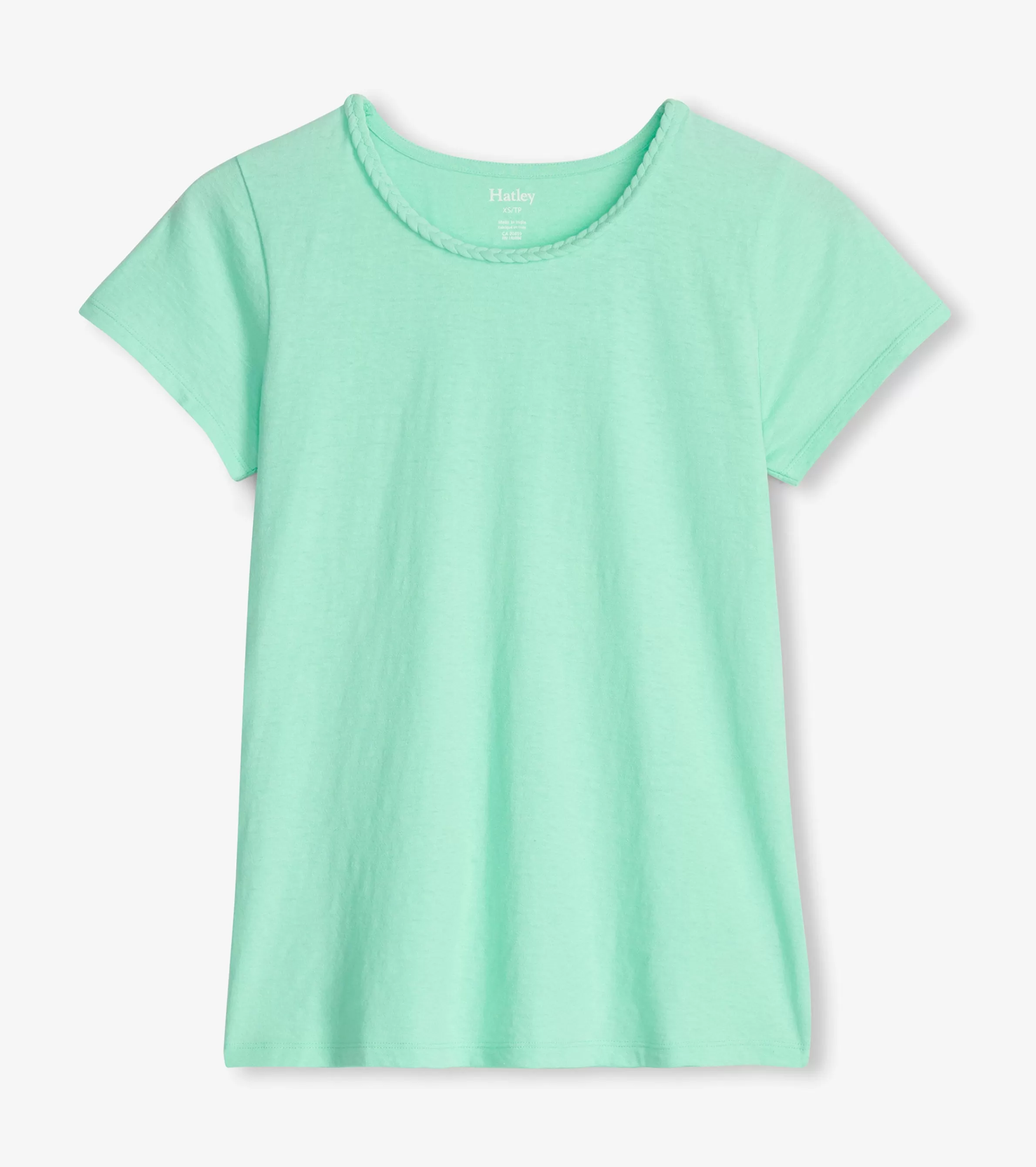 Women Hatley Tops*Braided Neck Tee - Ice Green