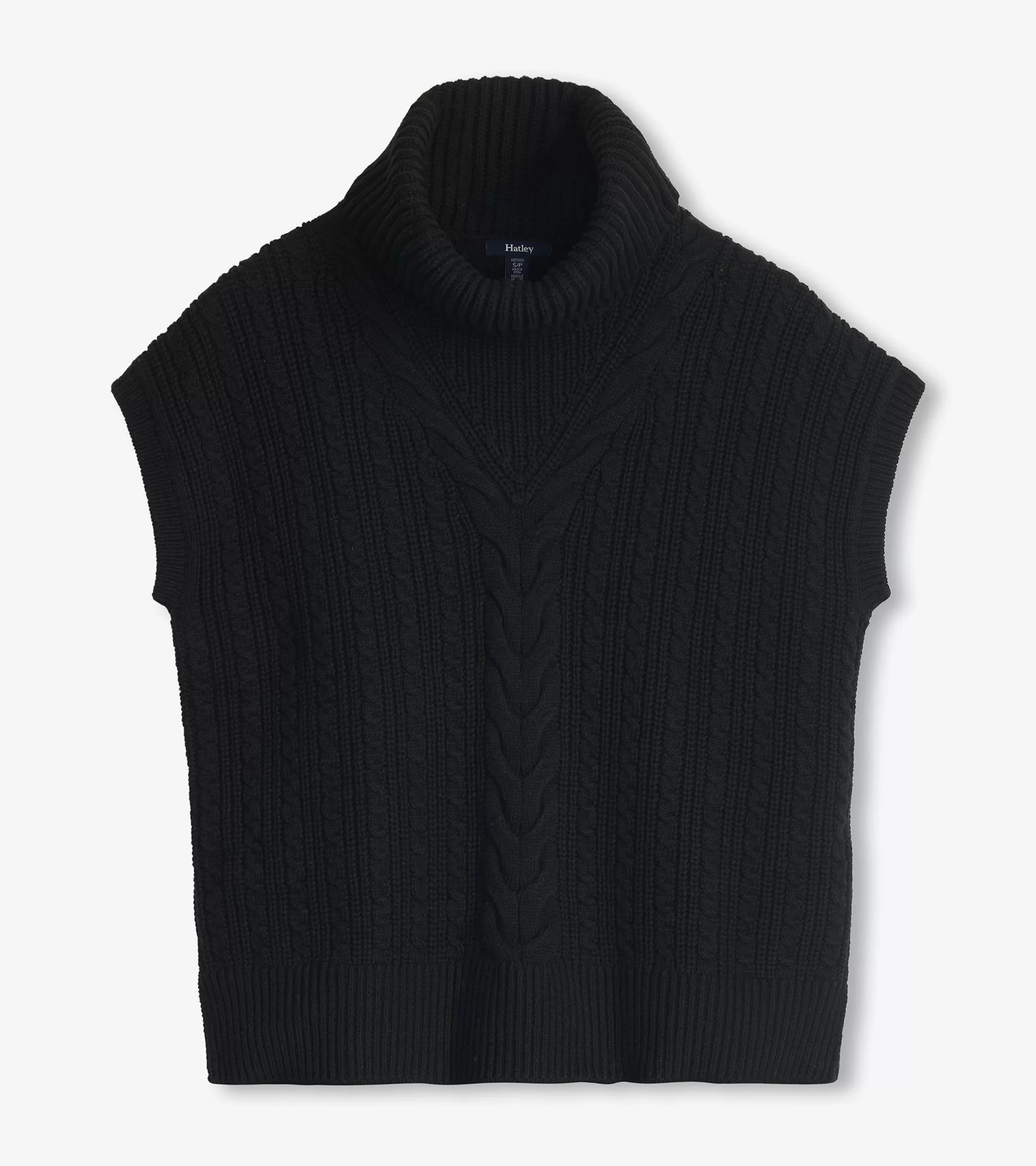 Women Hatley Sweaters | Tops*Cable Knit Vest - Black Caviar