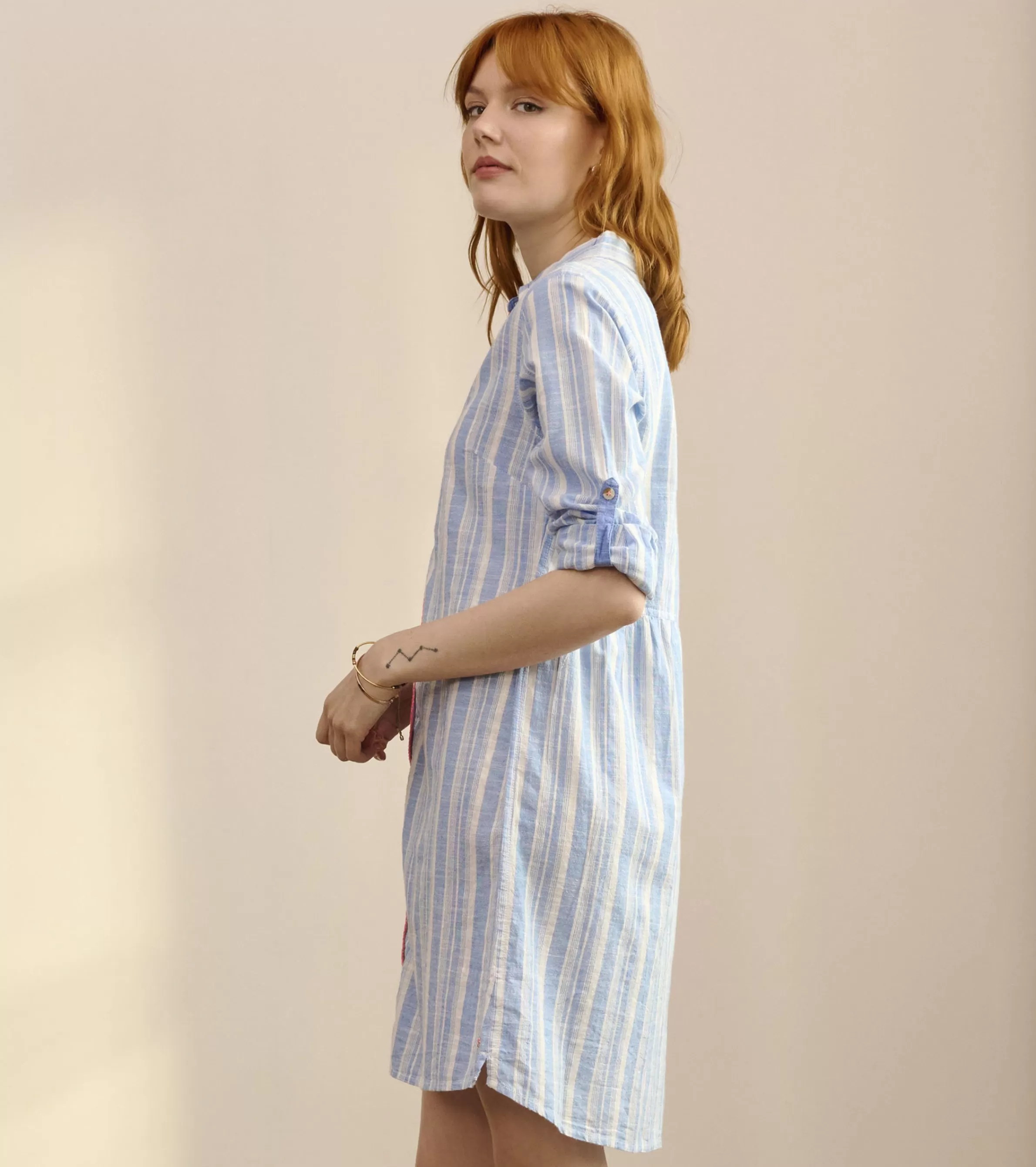 Women Hatley Dresses*Cara Shirt Dress - Light Blue Stripes