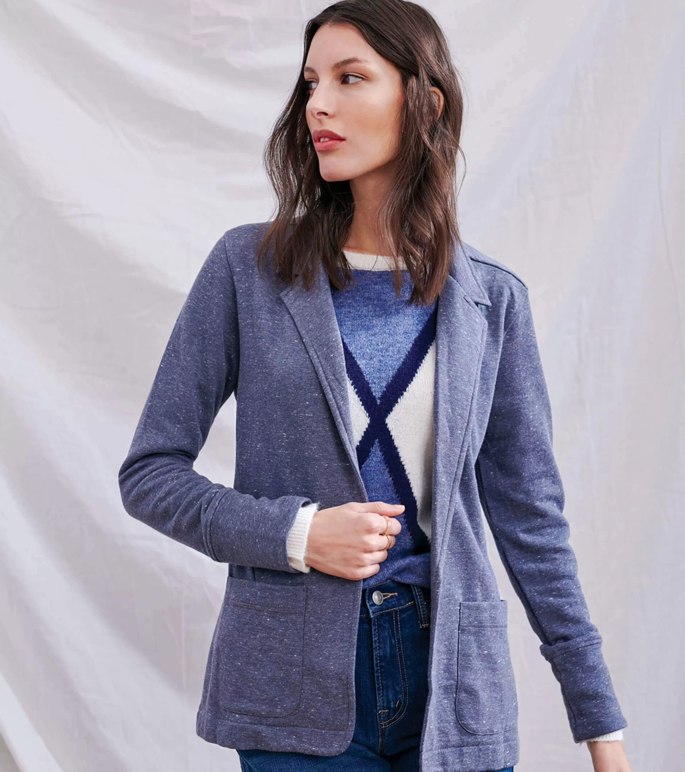 Women Hatley Sweaters | Outerwear*Chelsea Knit Blazer - Indigo Speckle