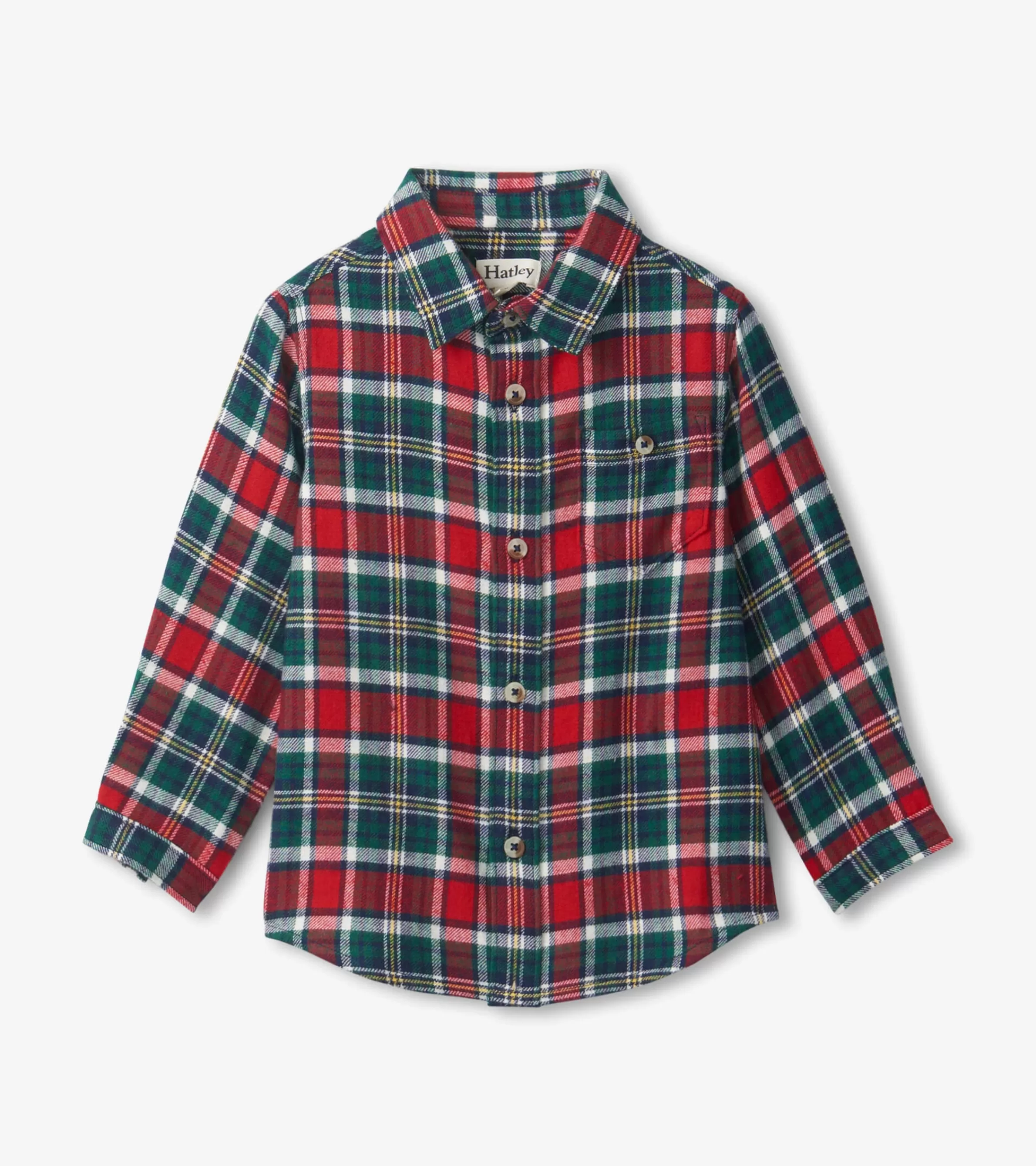 Hatley Tops*Christmas Plaid Toddler Button Down Shirt